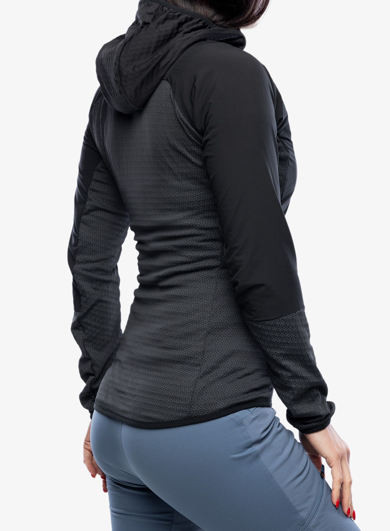 Ženska jakna adidas TERREX Techrock Hooded Wind Fleece Jacket - black