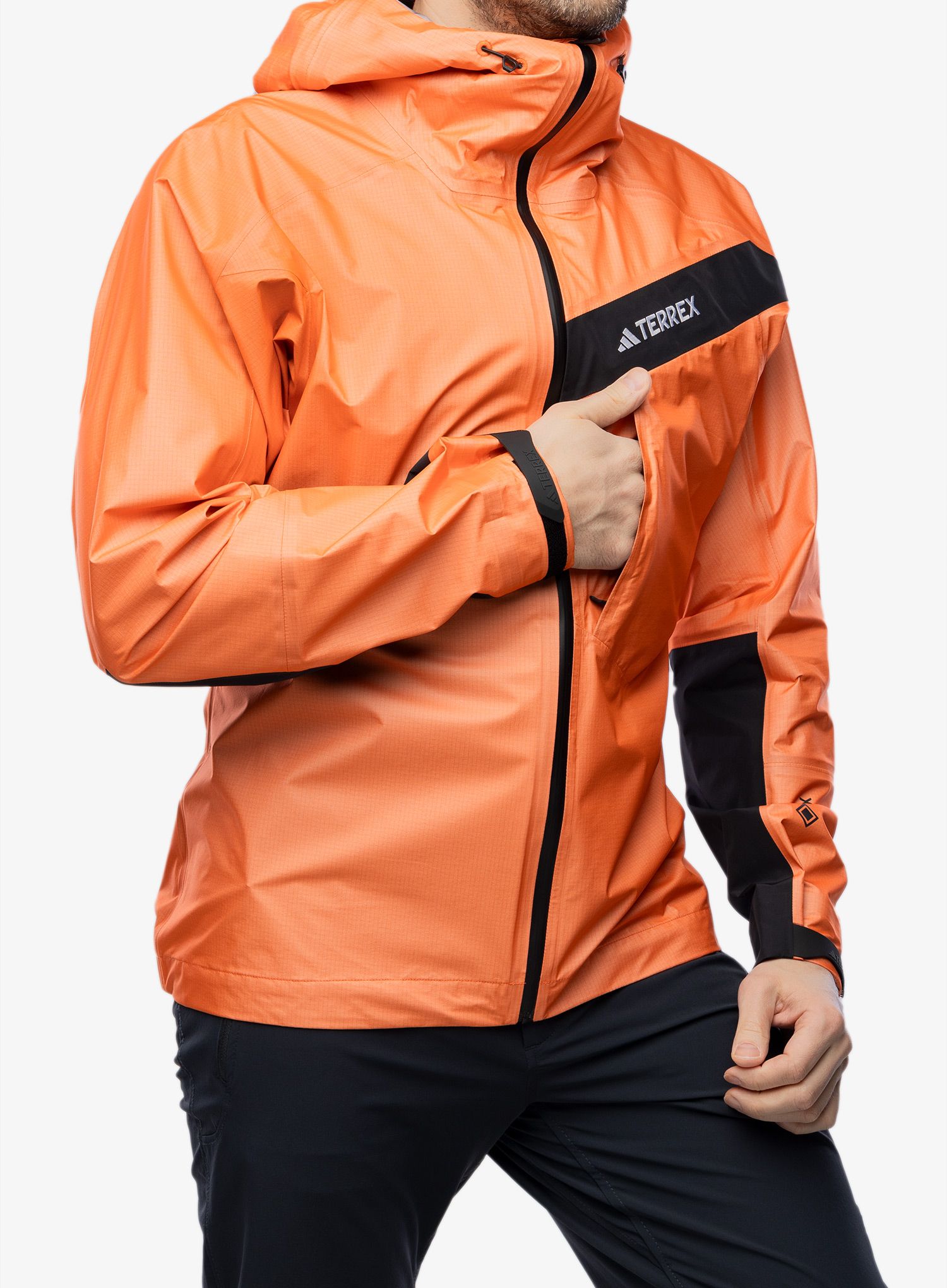 Nepremočljiva jakna adidas TERREX Techrock Light GTX Active - semi impact orange