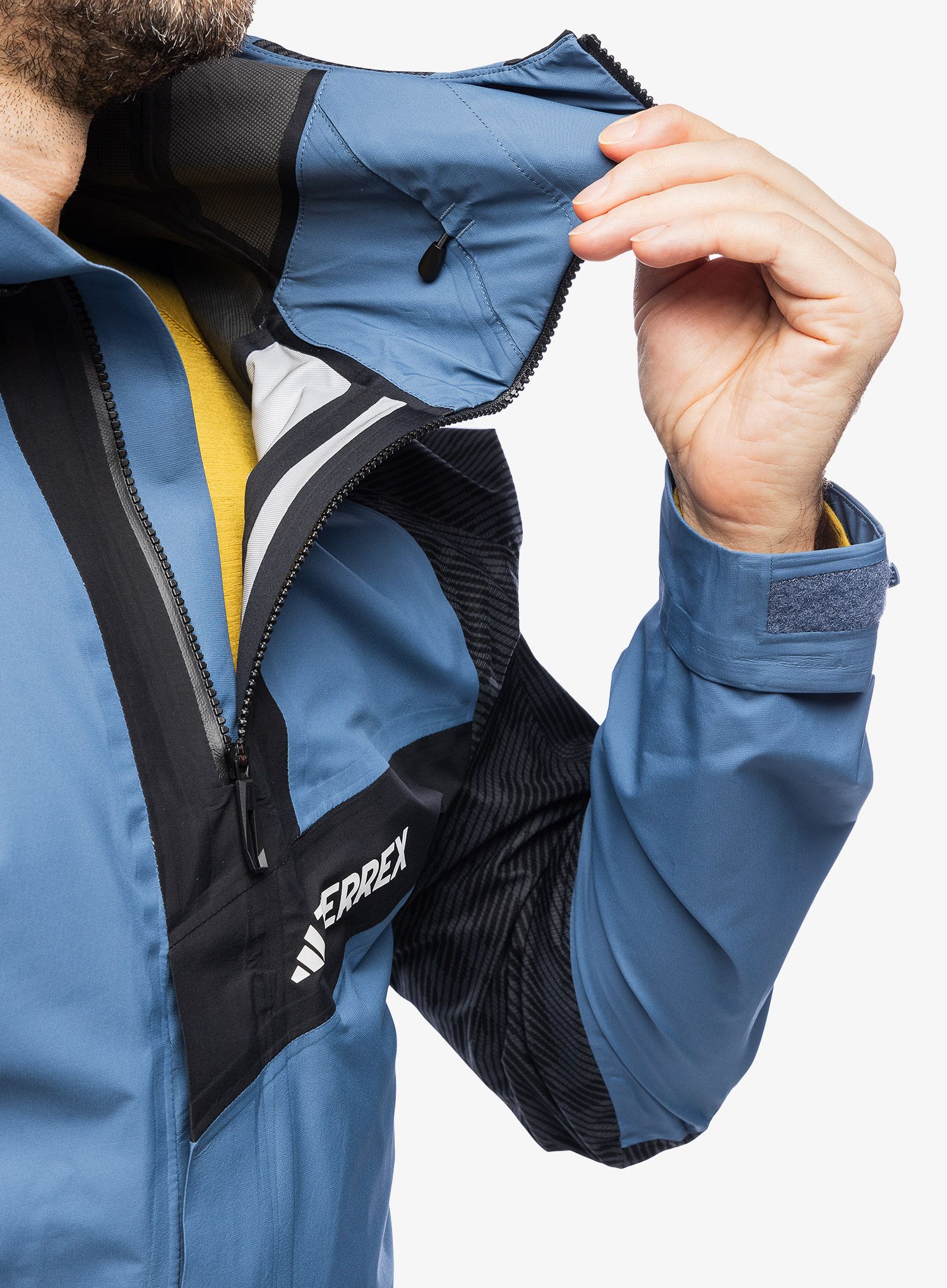 Hardshell jakna adidas TERREX Techrock Primeknit RAIN.RDY Anorak - black/wonder steel