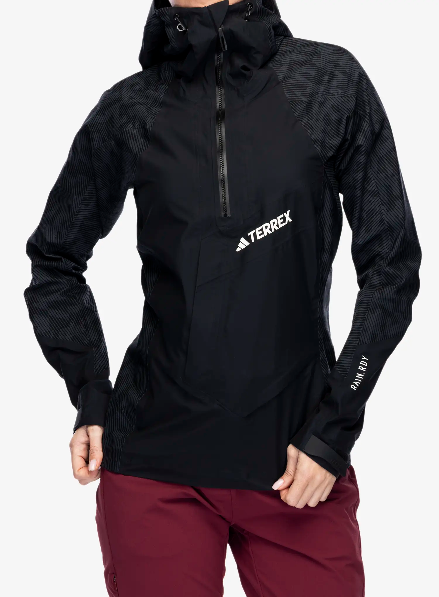 Ženska jakna adidas TERREX Techrock RAIN.RDY Anorak - black