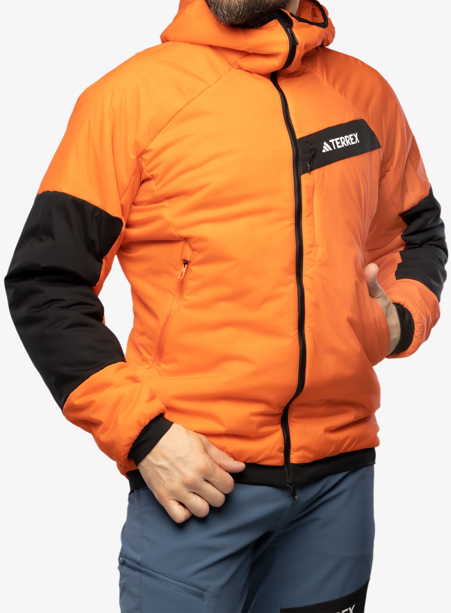 Sintetična jakna adidas TERREX Techrock Stretch PrimaLoft Hooded Jkt - semi impact orange/black