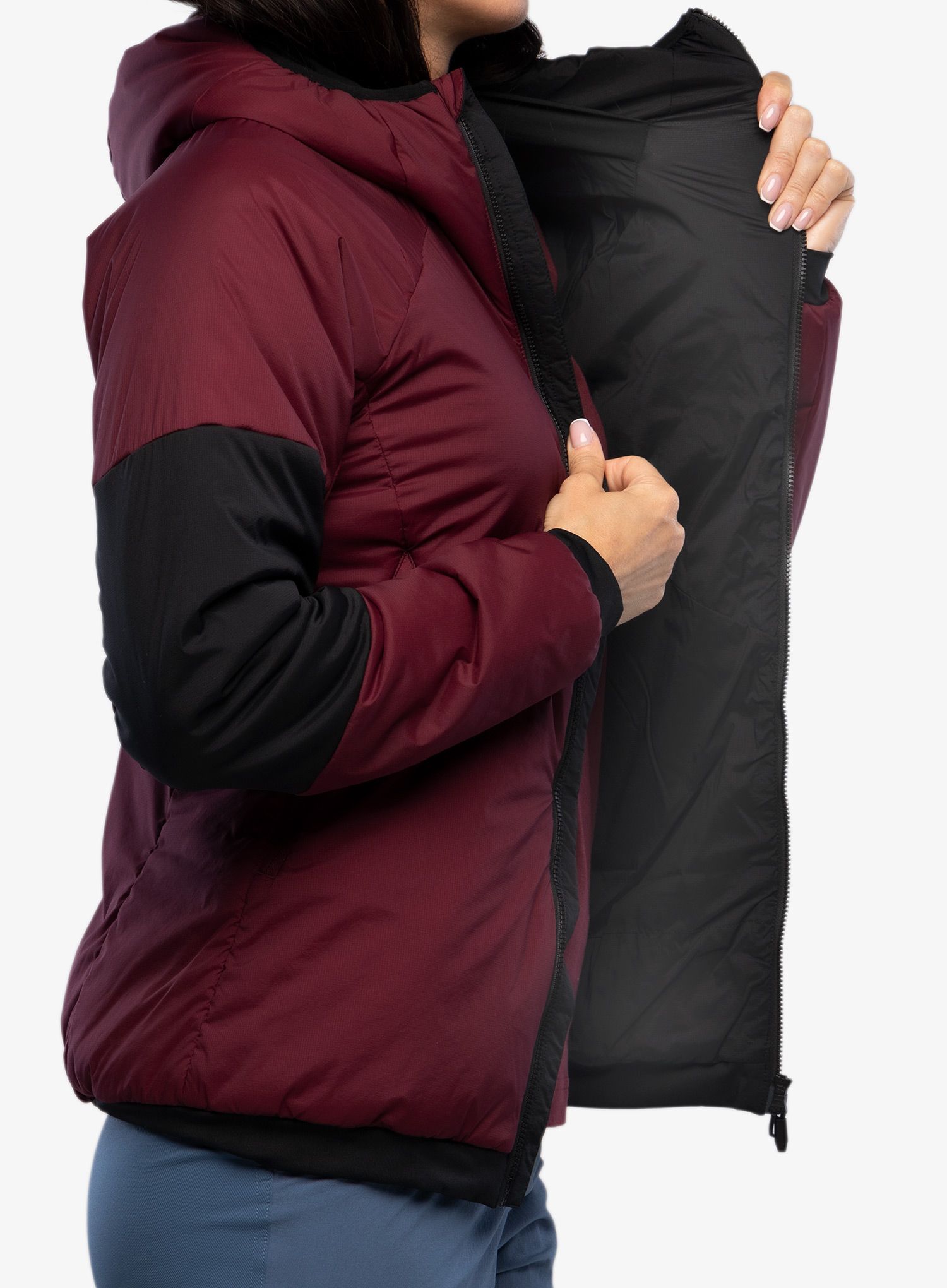 Ženska sintetična jakna adidas TERREX Techrock Stretch PrimaLoft Hooded Jkt - shadow red/black