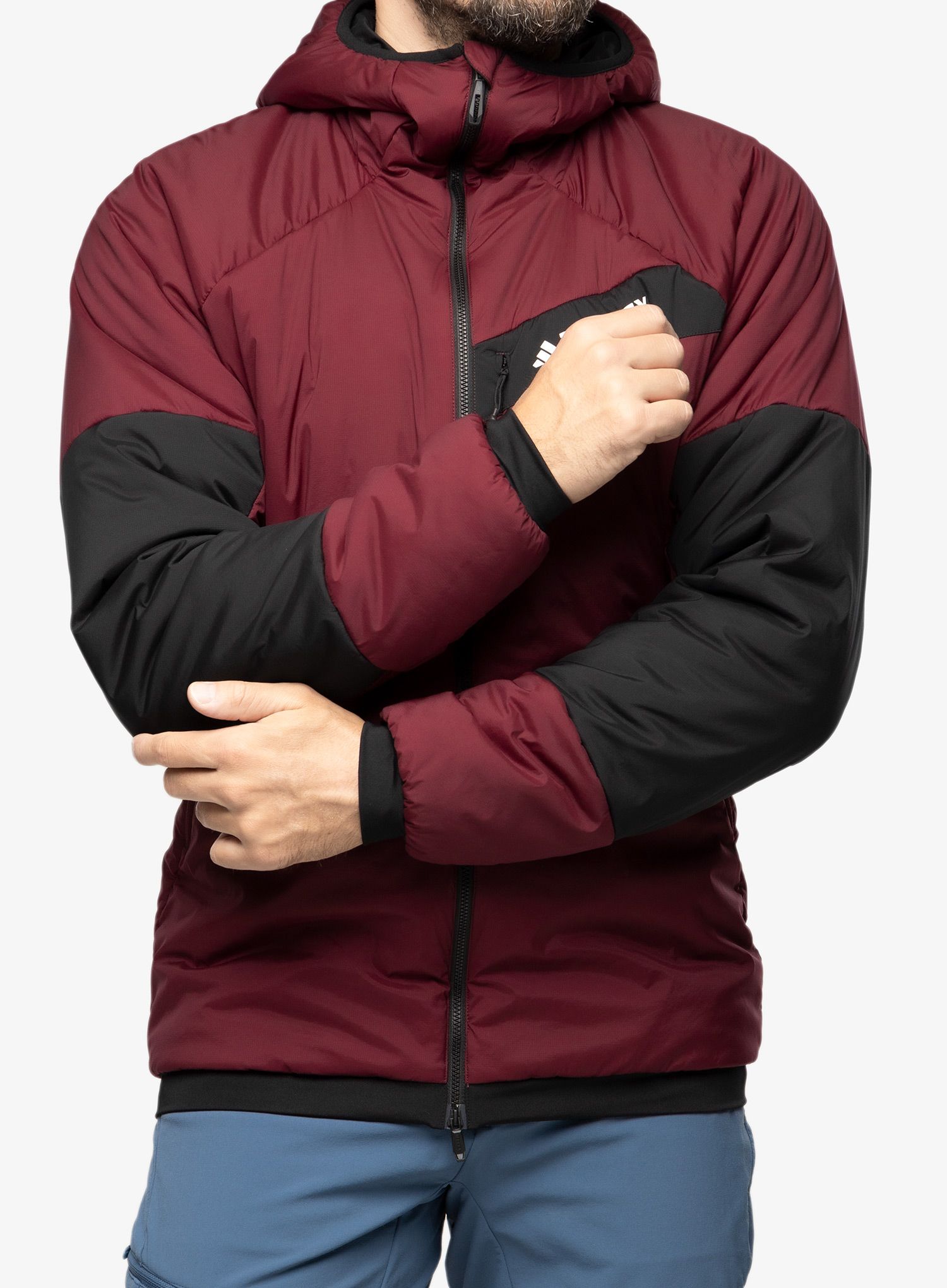 Sintetična jakna adidas TERREX Techrock Stretch PrimaLoft Hooded Jkt - shared/black