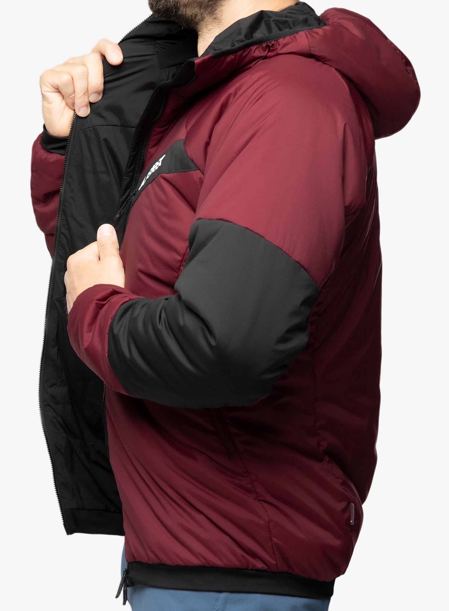 Sintetična jakna adidas TERREX Techrock Stretch PrimaLoft Hooded Jkt - shared/black