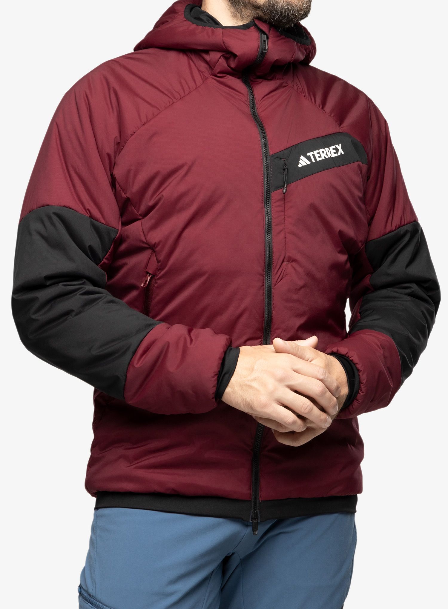 Sintetična jakna adidas TERREX Techrock Stretch PrimaLoft Hooded Jkt - shared/black