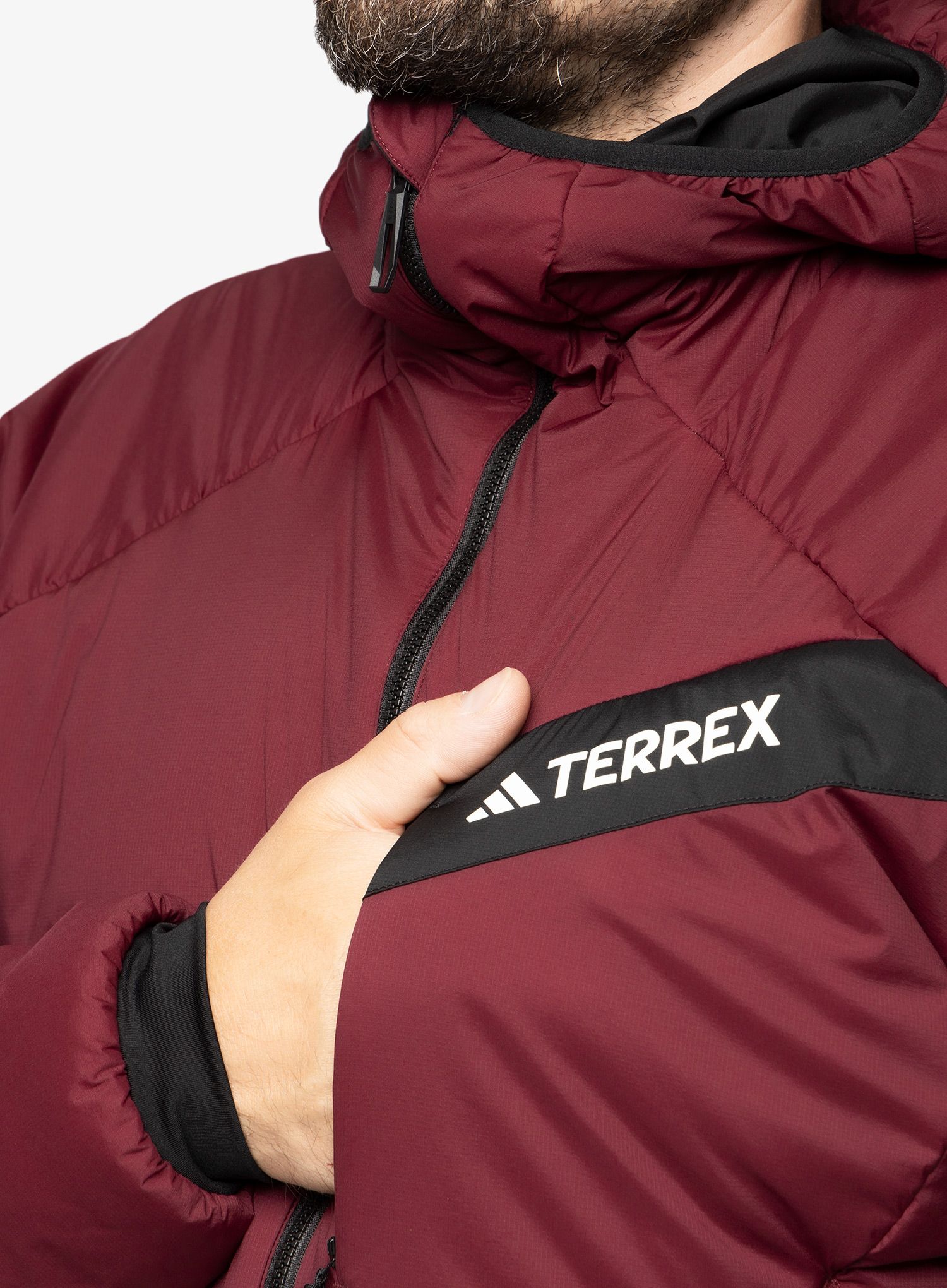 Sintetična jakna adidas TERREX Techrock Stretch PrimaLoft Hooded Jkt - shared/black