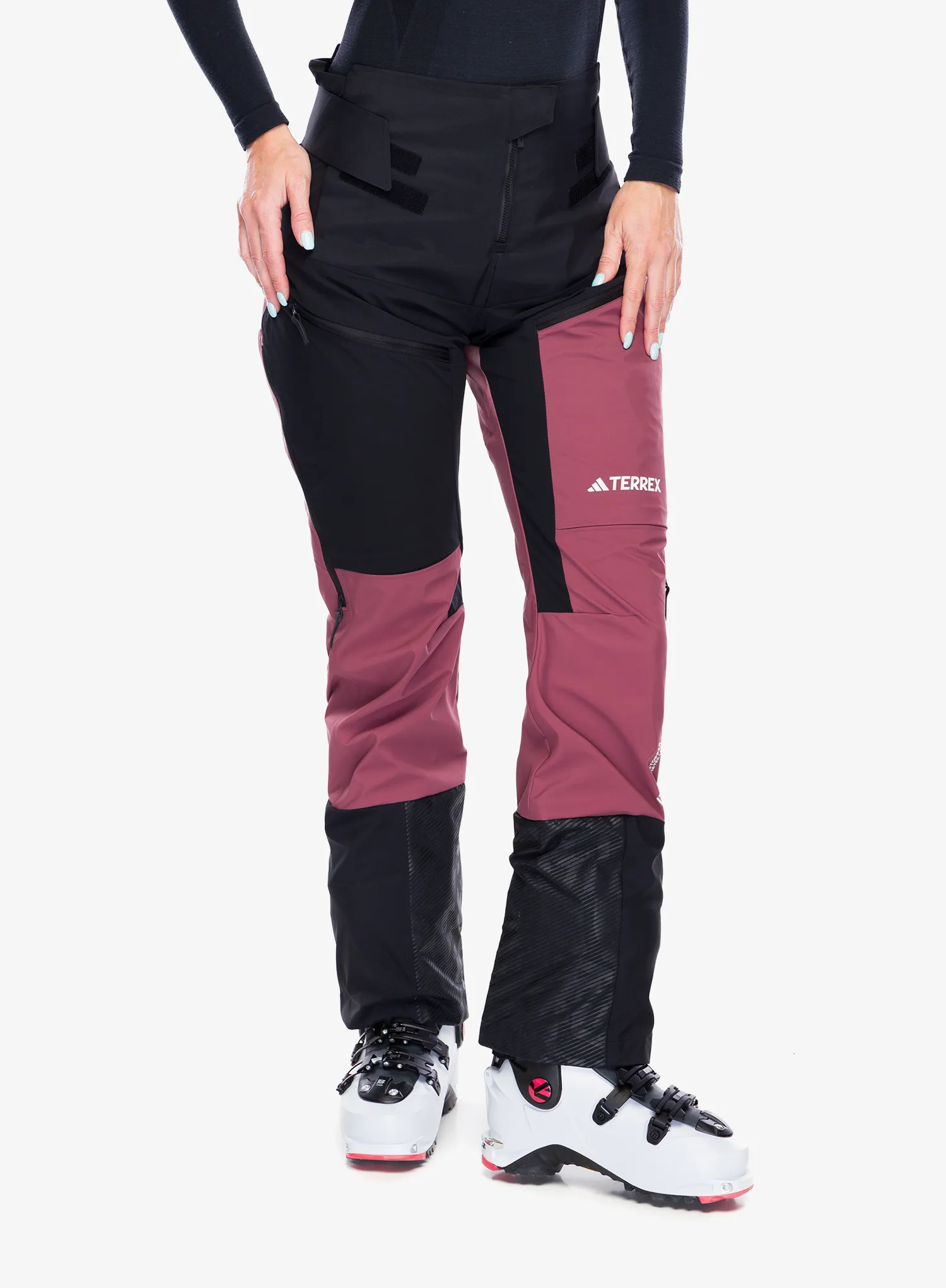 Ženske hlače adidas TERREX Techrock Tour Softshell Pants - black/quiet crimson