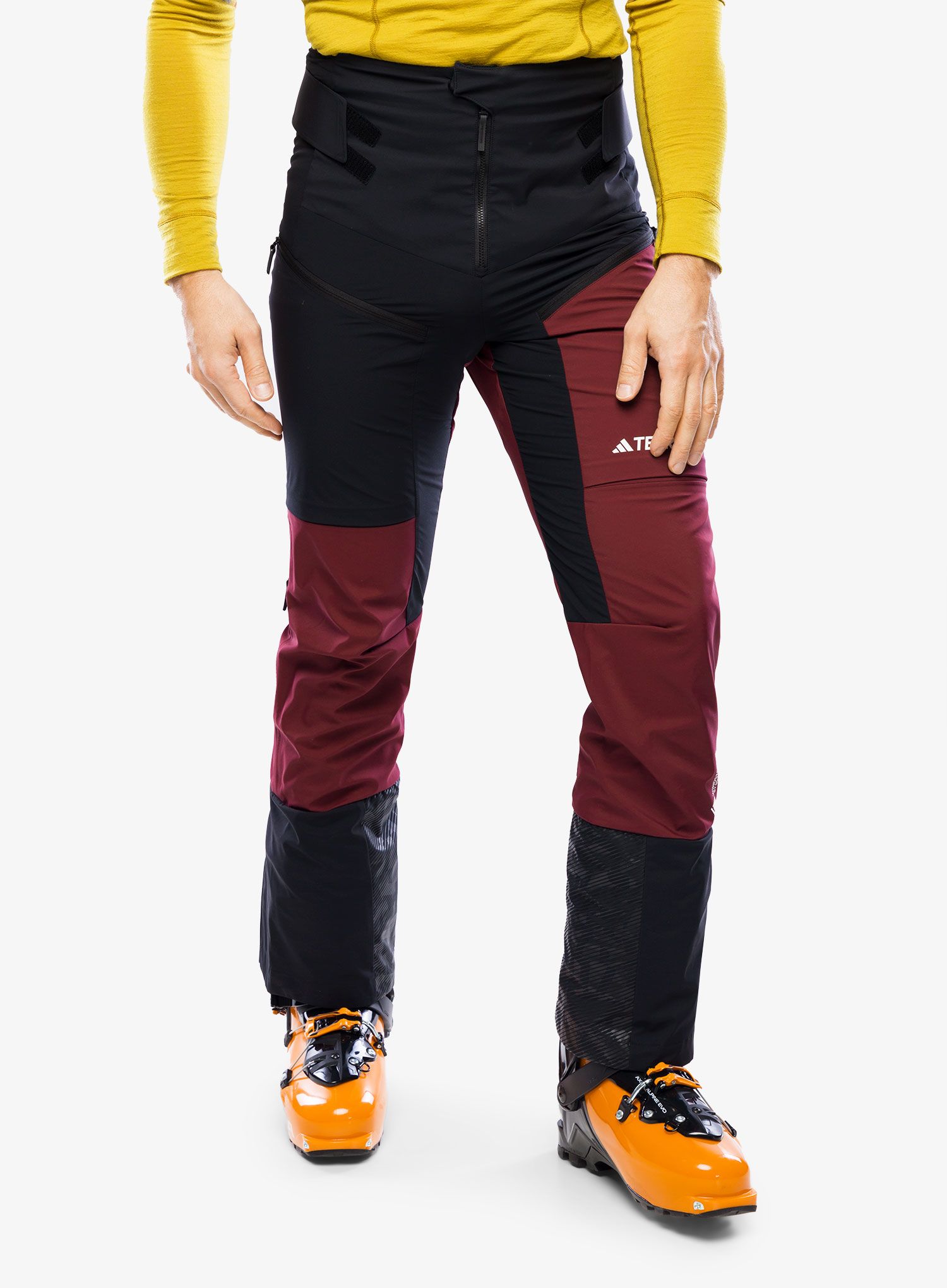 Hlače za turno smučanje adidas TERREX Techrock Tour Softshell Pants - black/shadow red