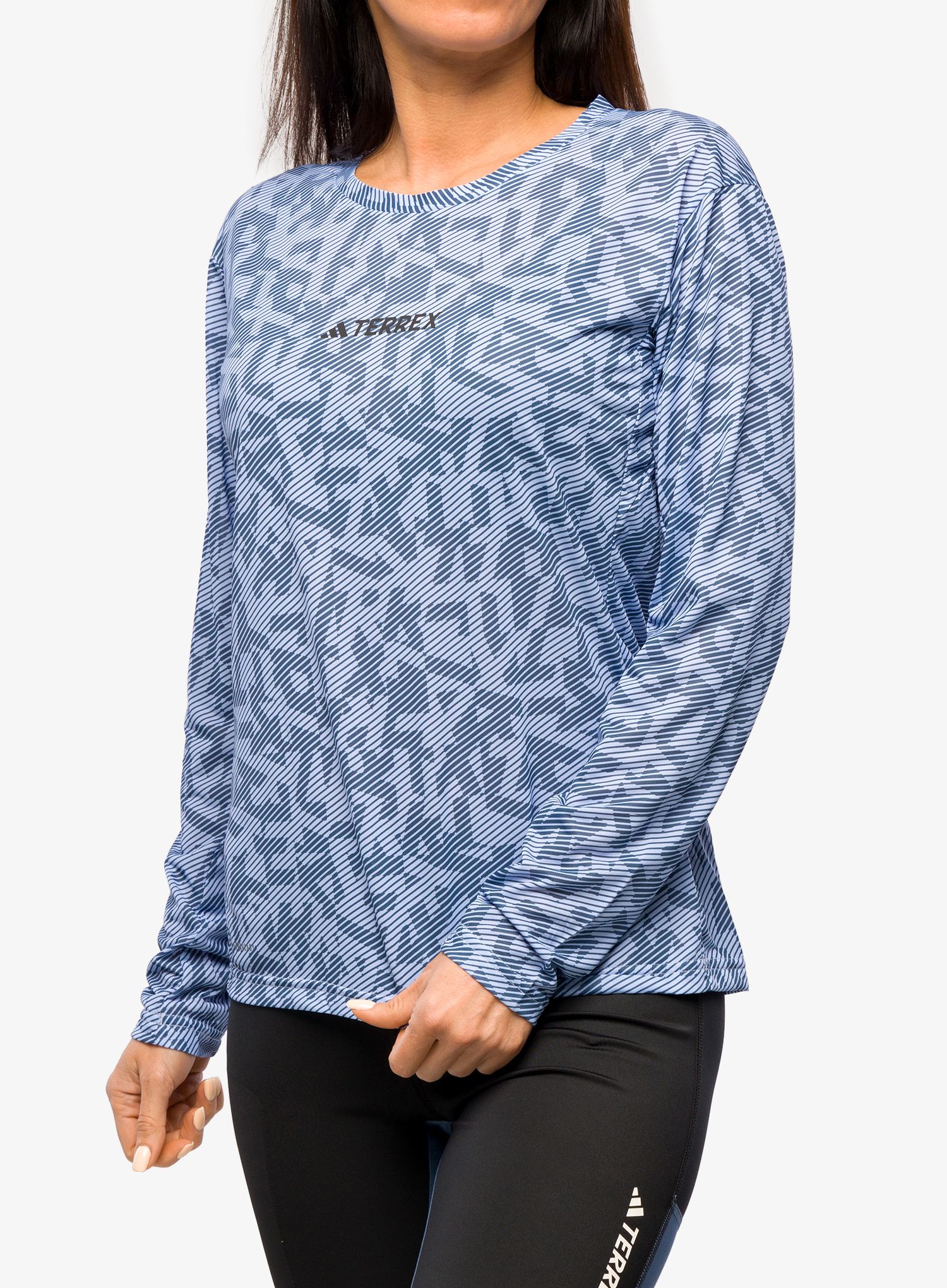 Ženska tekaška jopica adidas TERREX Trail Running Longsleeve - blue dawn/wonder steel
