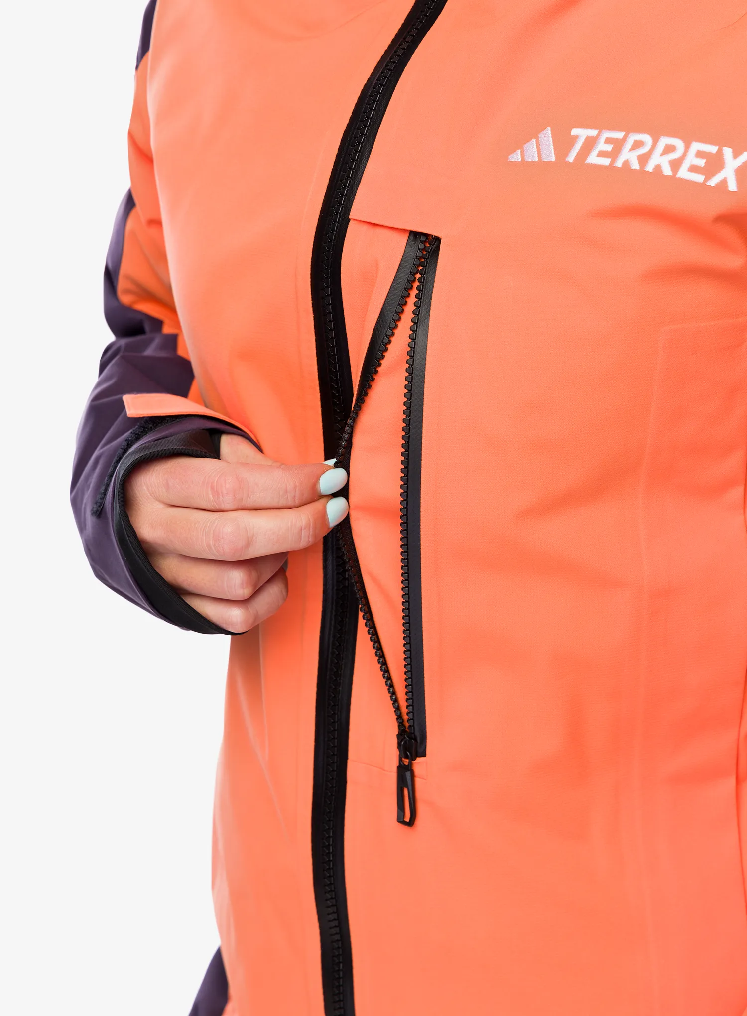 Ženska smučarska jakna adidas TERREX Xperior 2L Insulated RAIN.RDY Jacket - amber tint/aurora black