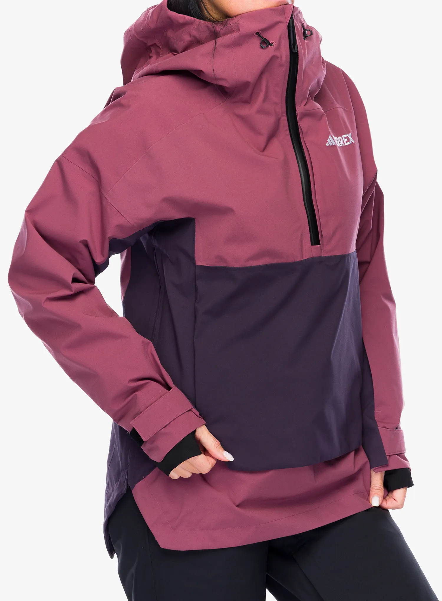 Ženska smučarska jakna adidas TERREX Xperior 2L Lined RAIN.RDY Anorak - quiet crimson/aurora black