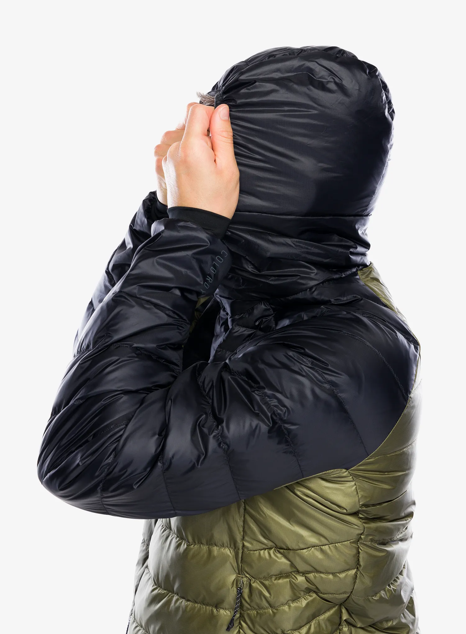 Puhovka adidas TERREX Xperior COLD.RDY Down Hooded Jkt - olive strata/black