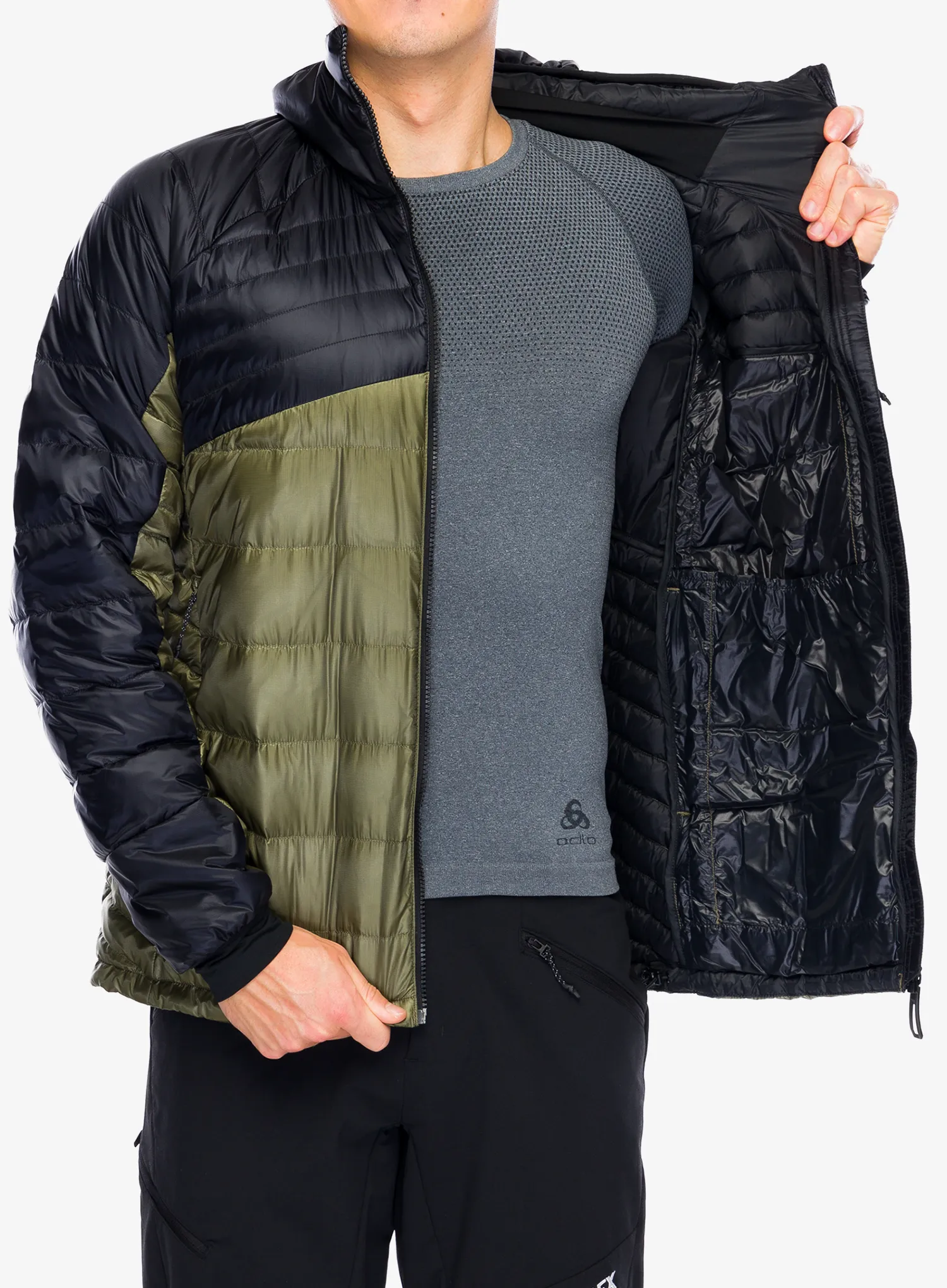 Puhovka adidas TERREX Xperior COLD.RDY Down Hooded Jkt - olive strata/black