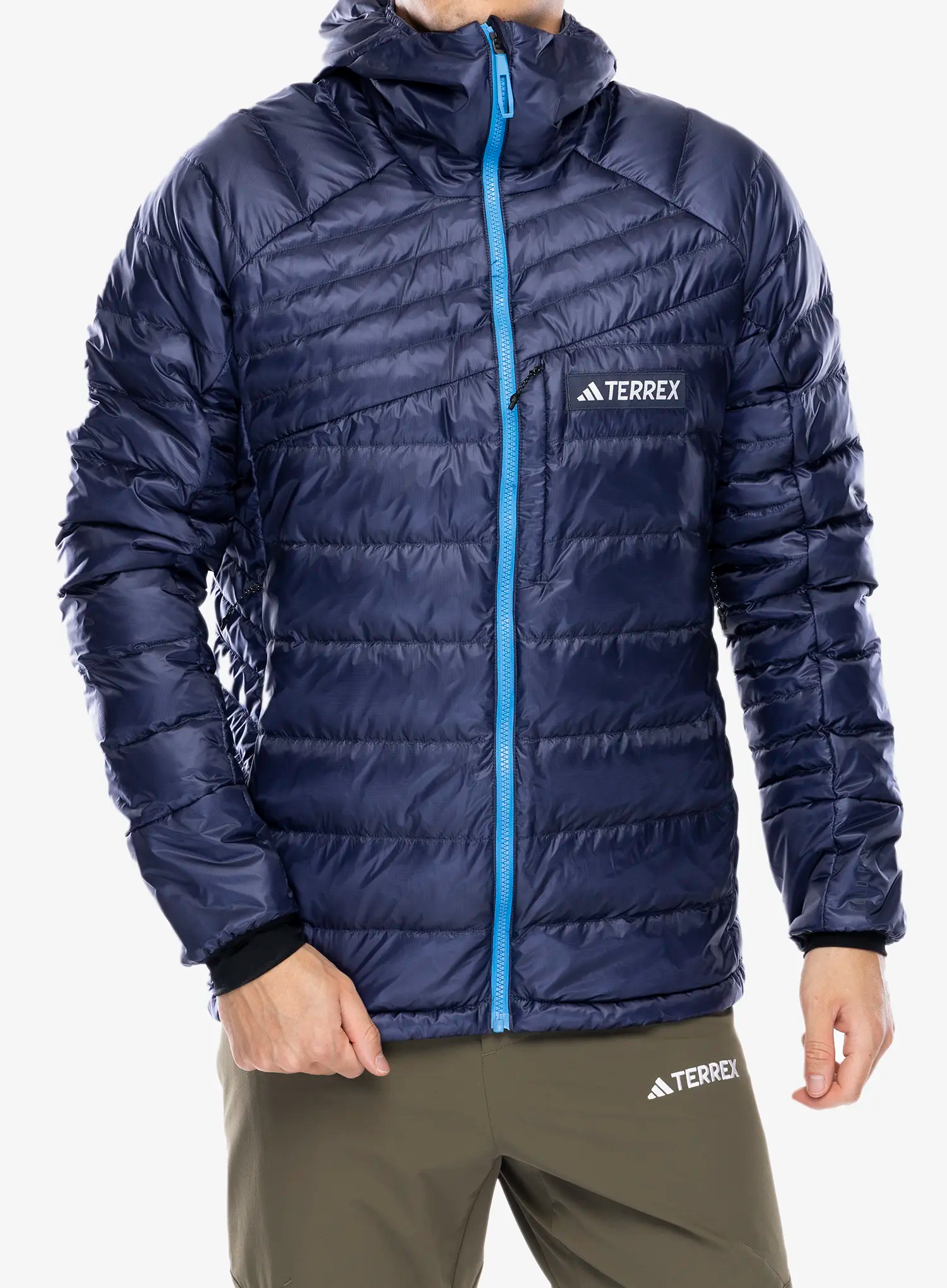 Puhovka adidas TERREX Xperior COLD.RDY Down Hooded Jkt - shadow navy