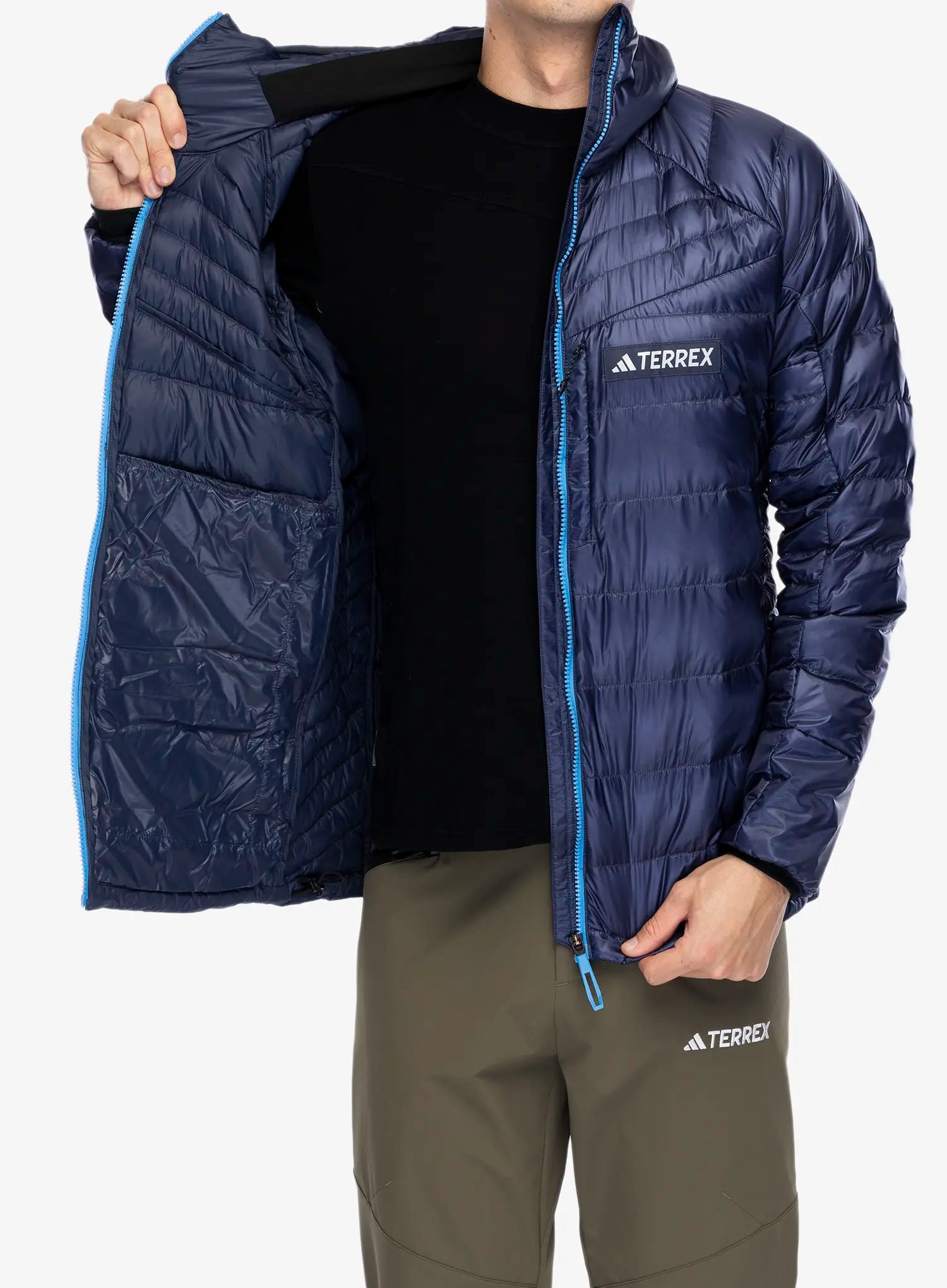 Puhovka adidas TERREX Xperior COLD.RDY Down Hooded Jkt - shadow navy