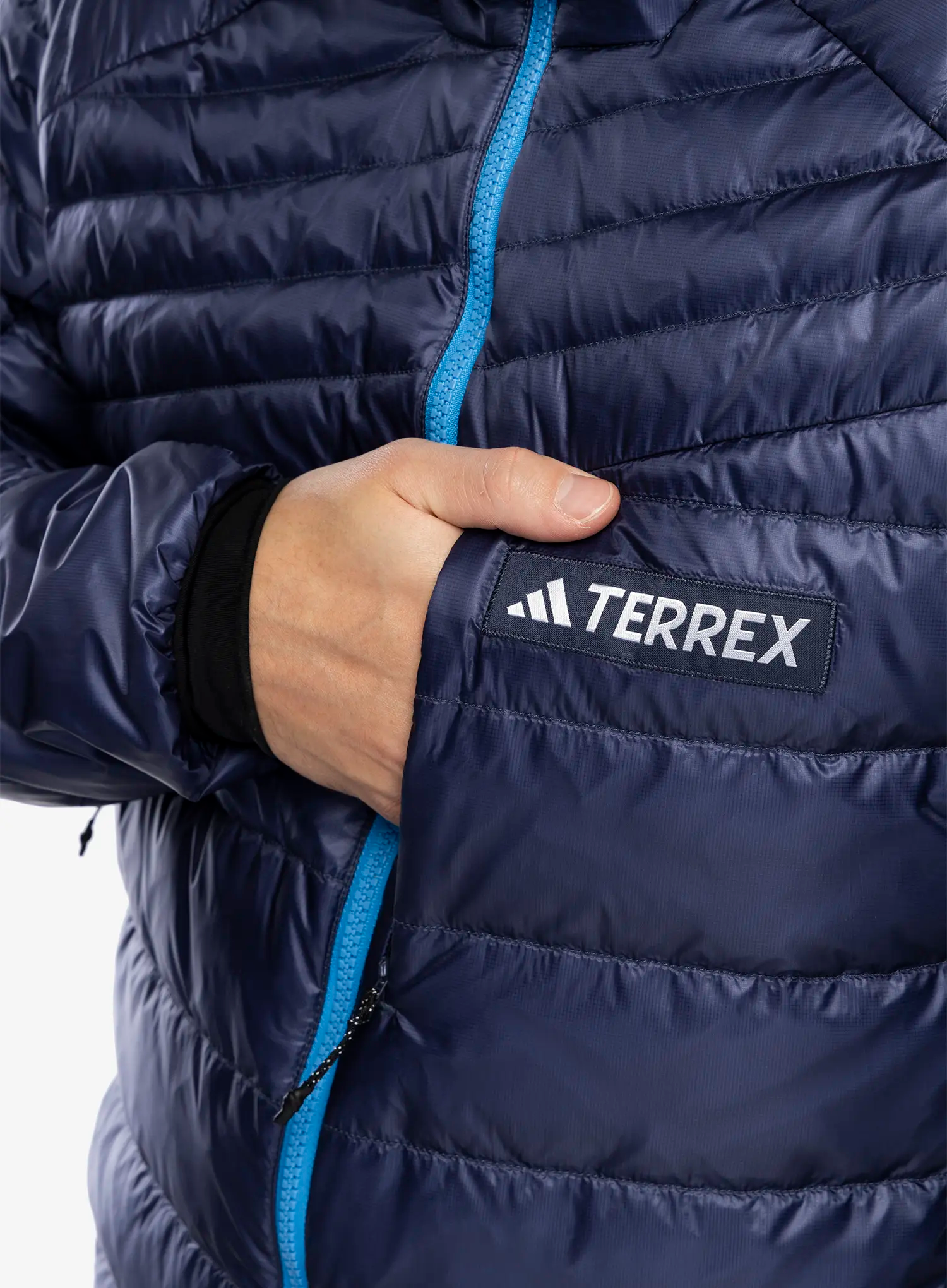Puhovka adidas TERREX Xperior COLD.RDY Down Hooded Jkt - shadow navy