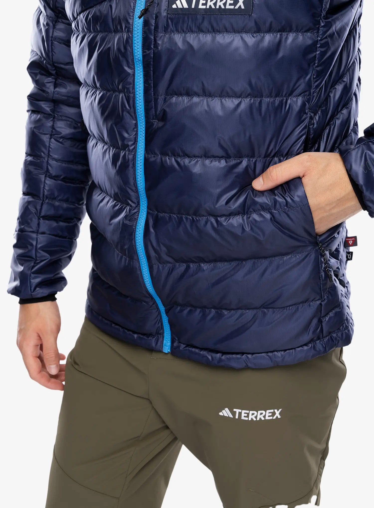 Puhovka adidas TERREX Xperior COLD.RDY Down Hooded Jkt - shadow navy