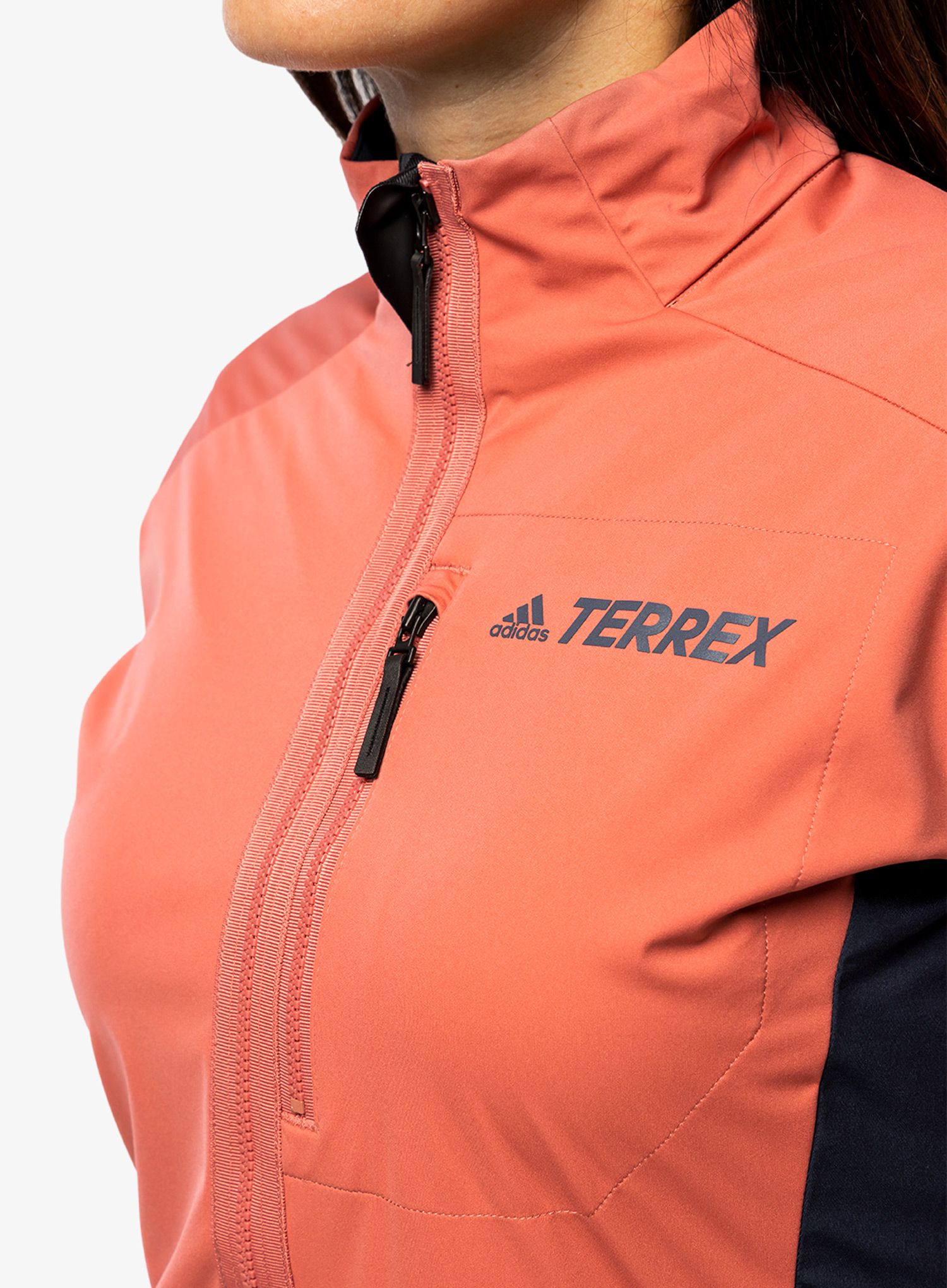 Ženska tekaška jakna adidas TERREX Xperior Cross-Country Ski Soft Shell Jacket - wonder red