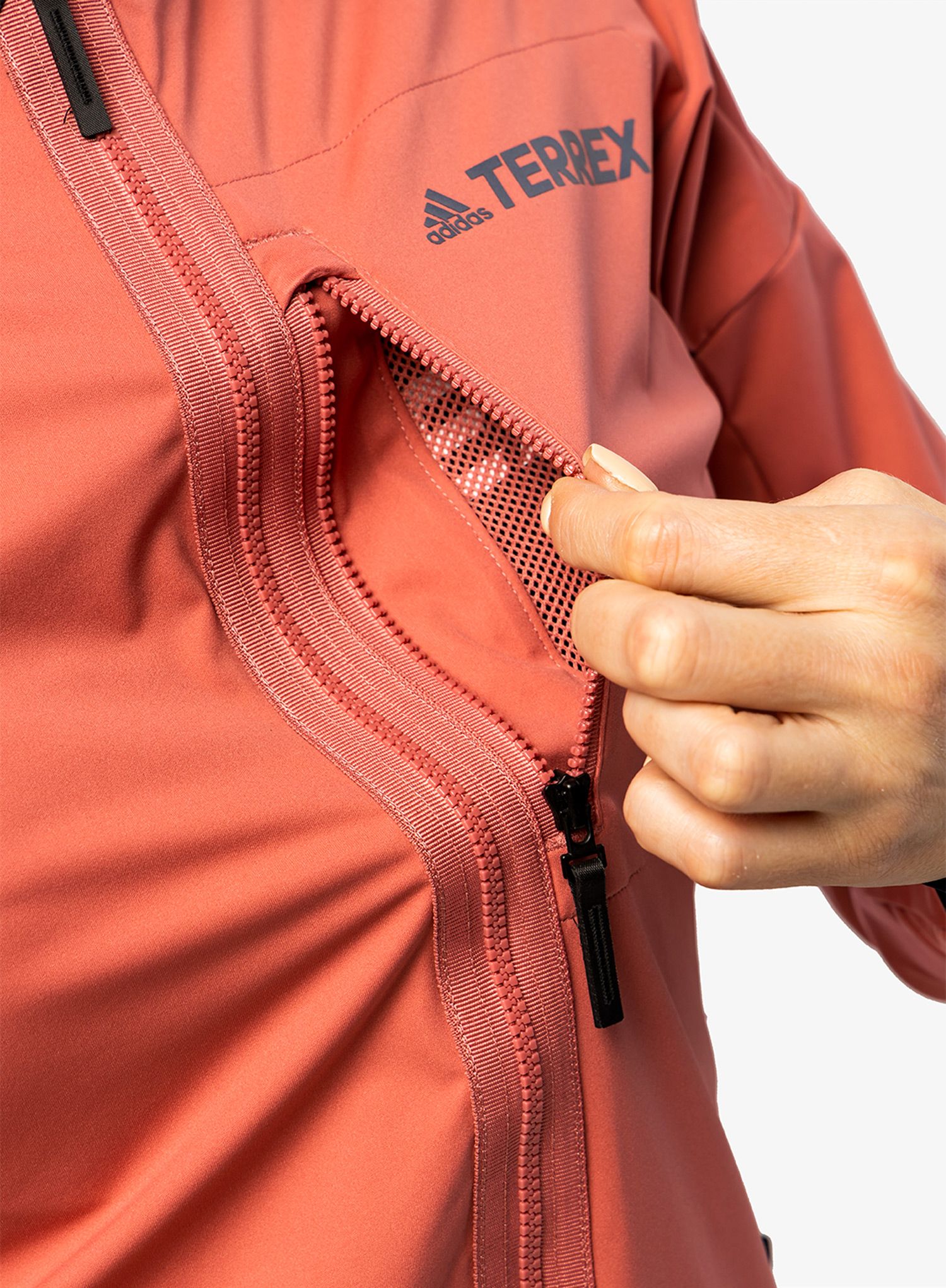 Ženska tekaška jakna adidas TERREX Xperior Cross-Country Ski Soft Shell Jacket - wonder red