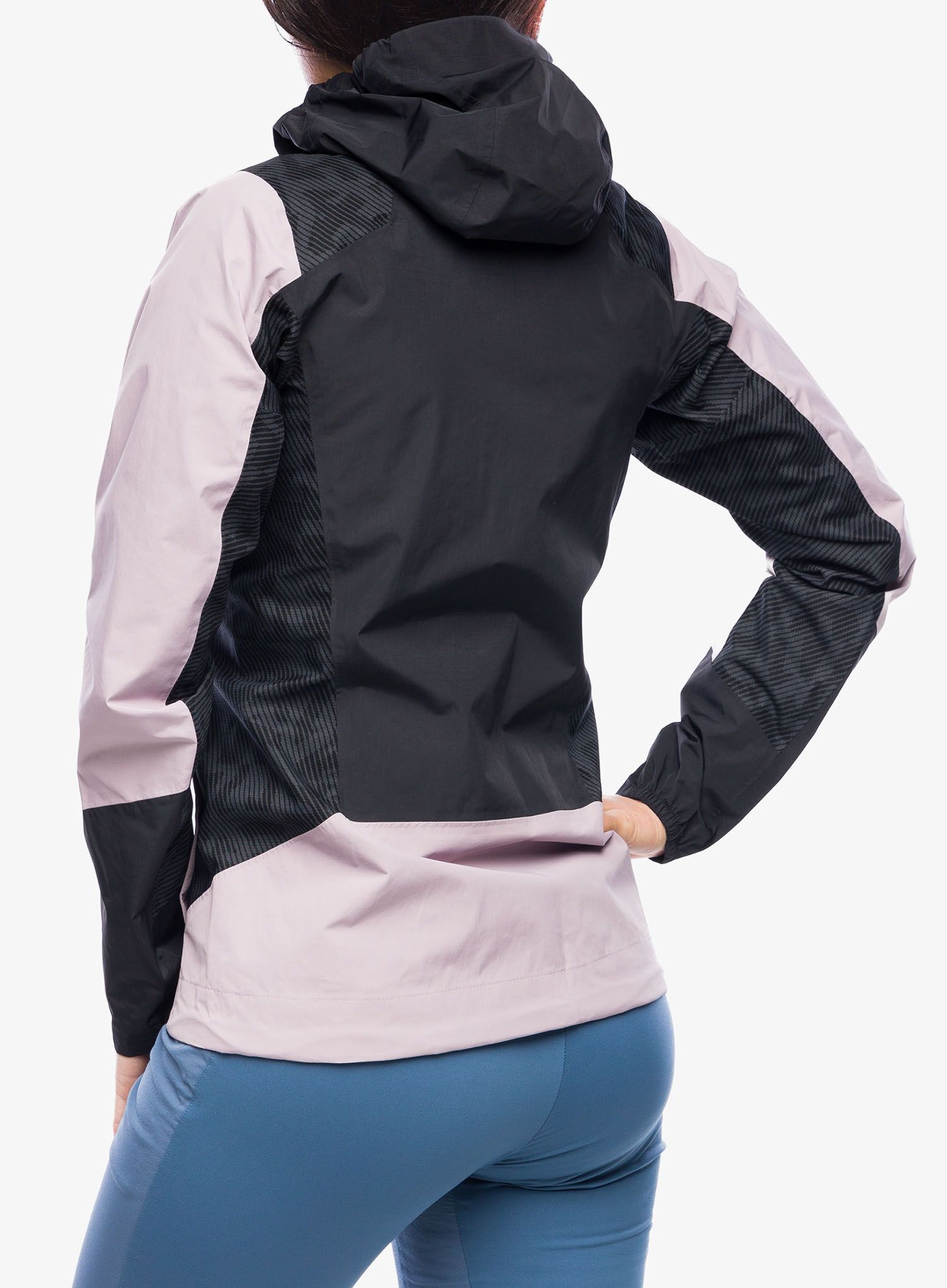 Ženska nepremočljiva jakna adidas TERREX Xperior Hybrid Primeknit Rain Jkt - preloved fig/black