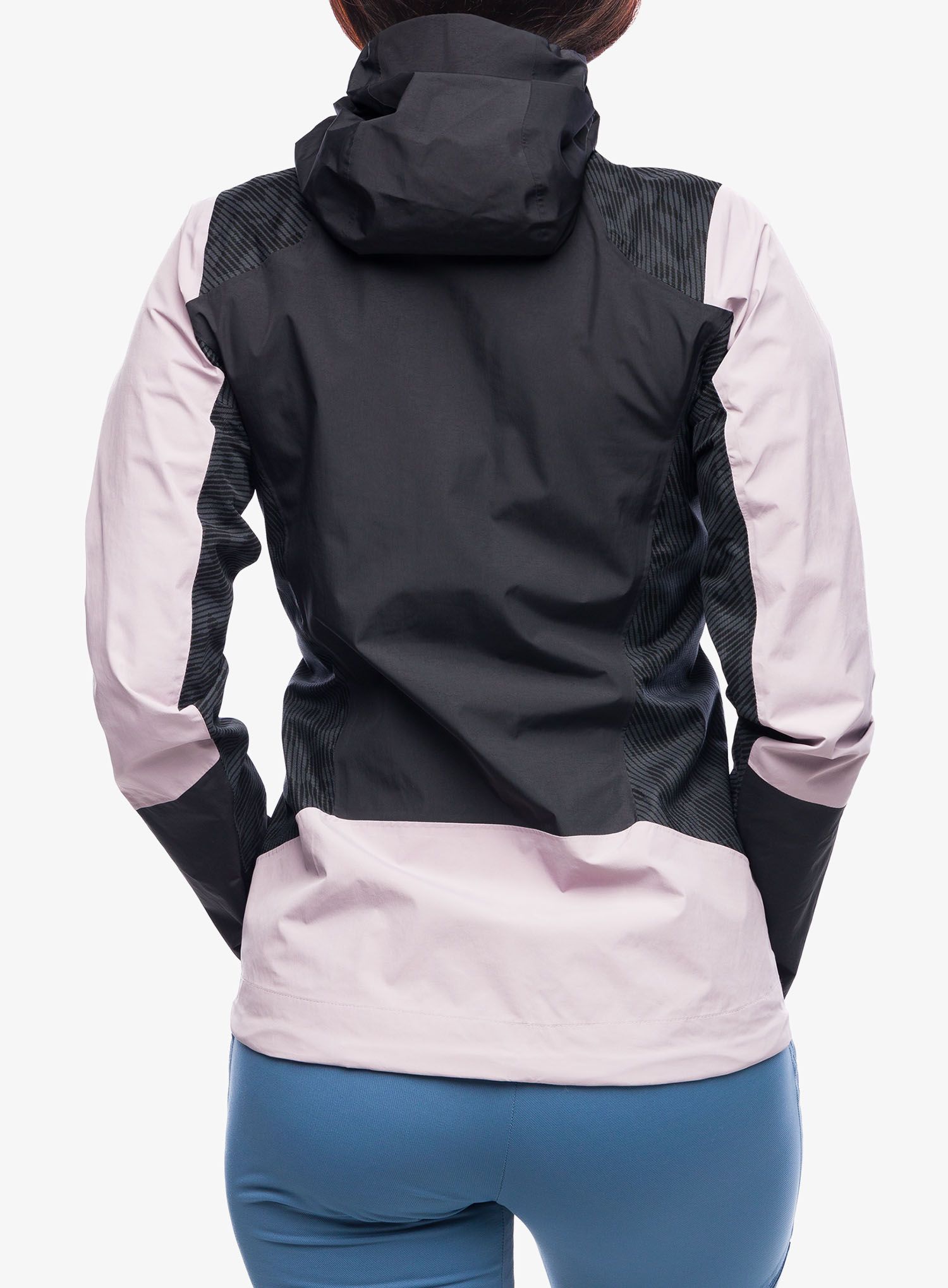 Ženska nepremočljiva jakna adidas TERREX Xperior Hybrid Primeknit Rain Jkt - preloved fig/black