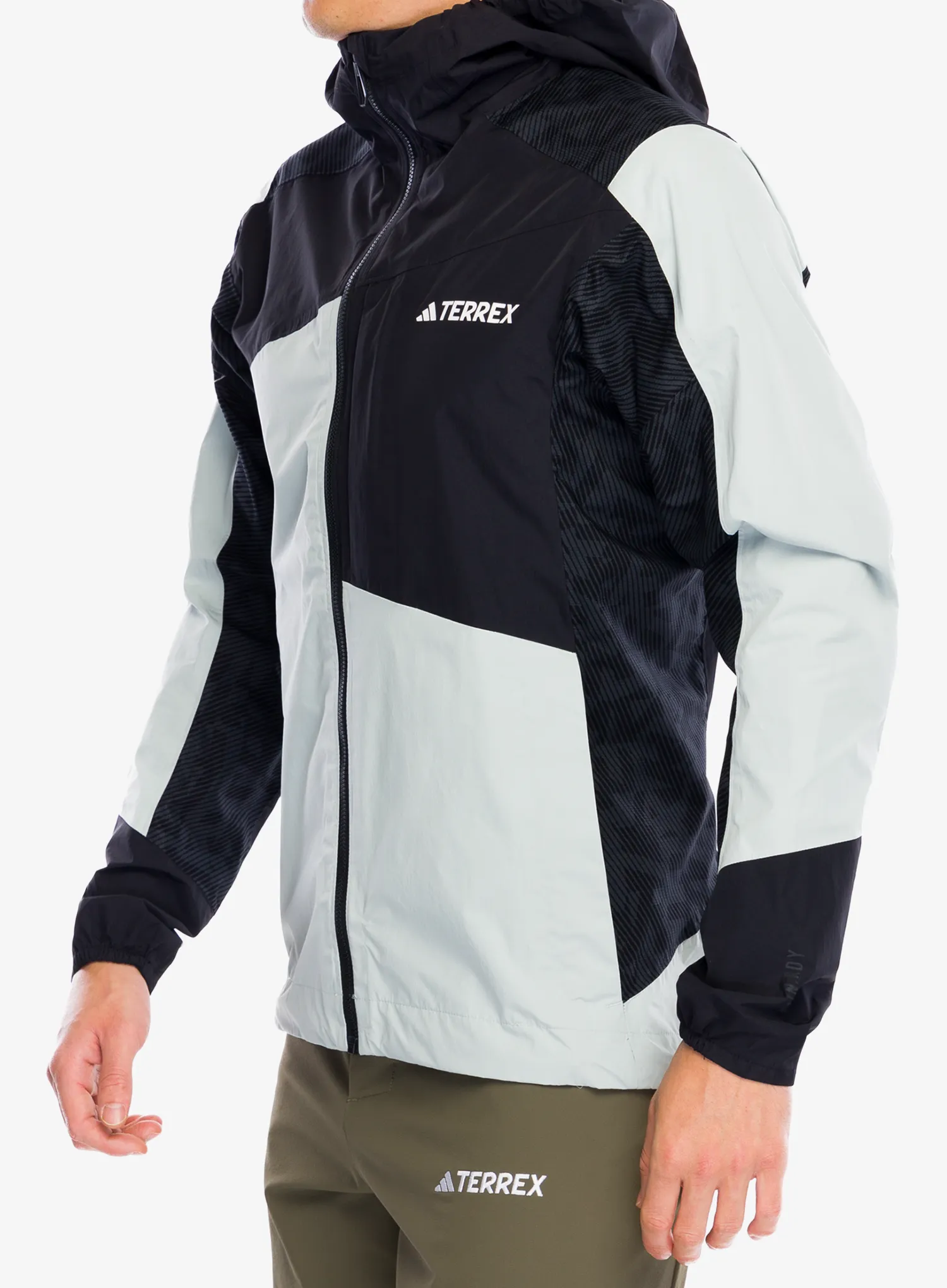 Moška dežna jakna adidas TERREX Xperior Hybrid Primeknit Rain Jkt - wonsil/black