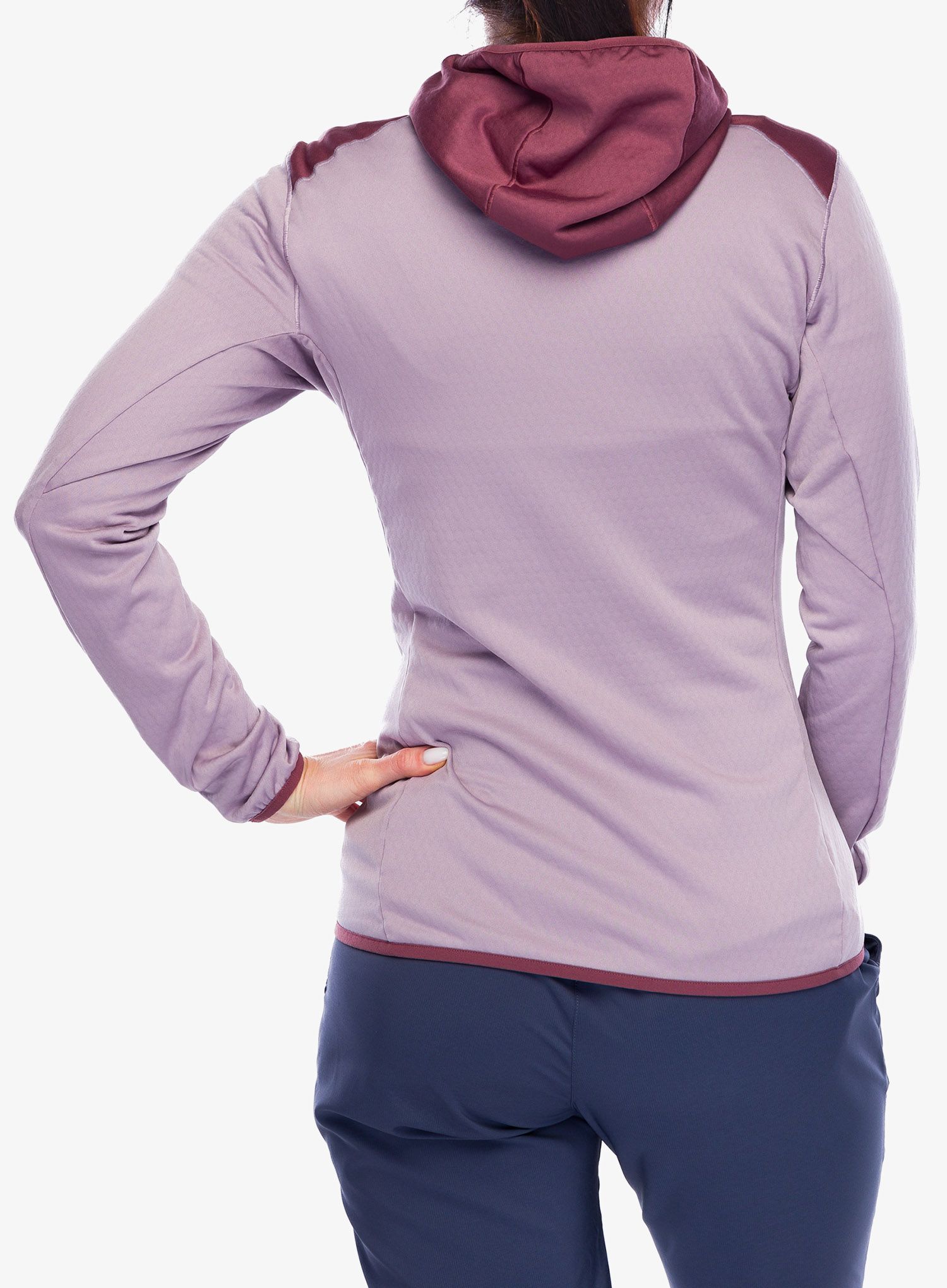 Ženska jopa s kapuco adidas TERREX Xperior Light Fleece Hooded Jacket - preloved fig/quiet crimson