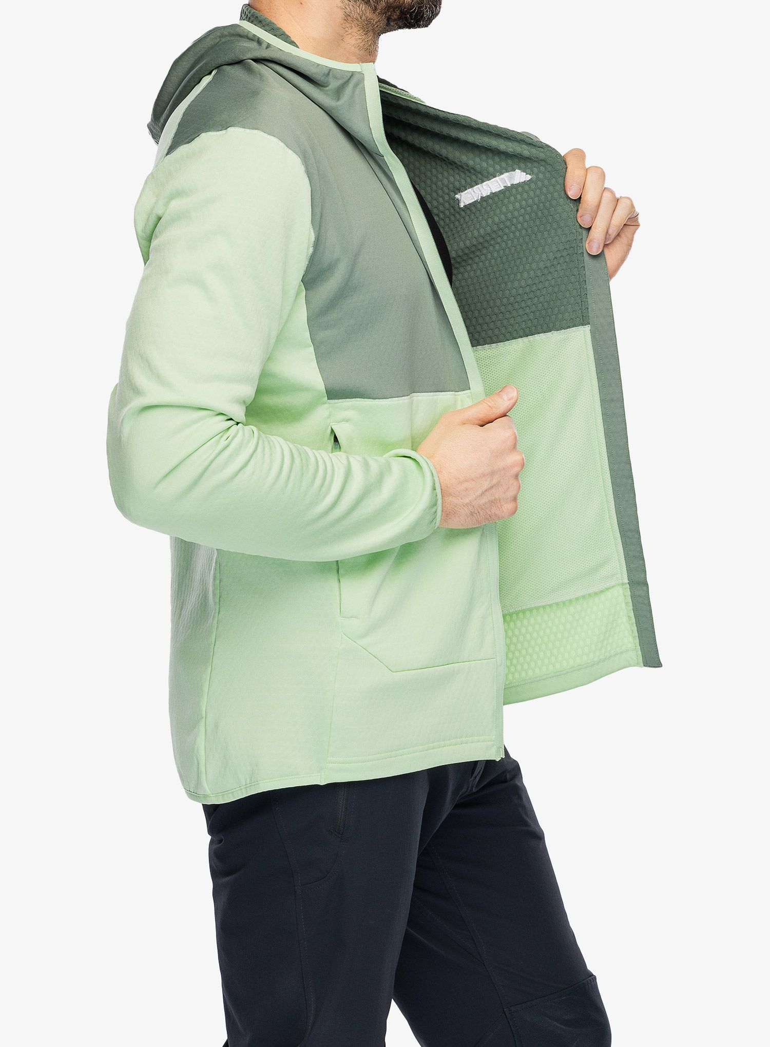 Jopica adidas TERREX Xperior Light Fleece Hooded Jacket - semi green spark/silver green
