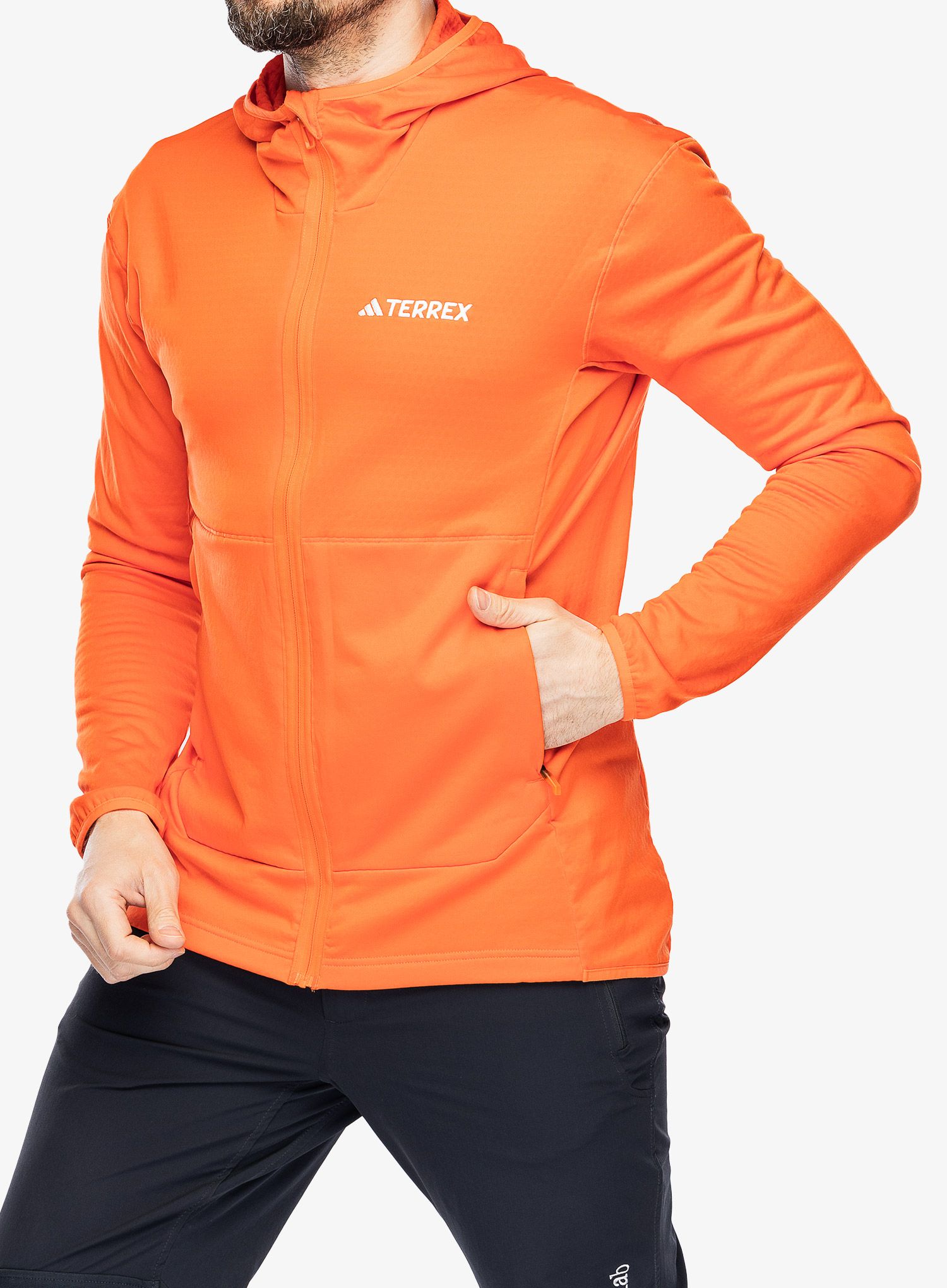 Jopica adidas TERREX Xperior Light Fleece Hooded Jacket - semi impact orange