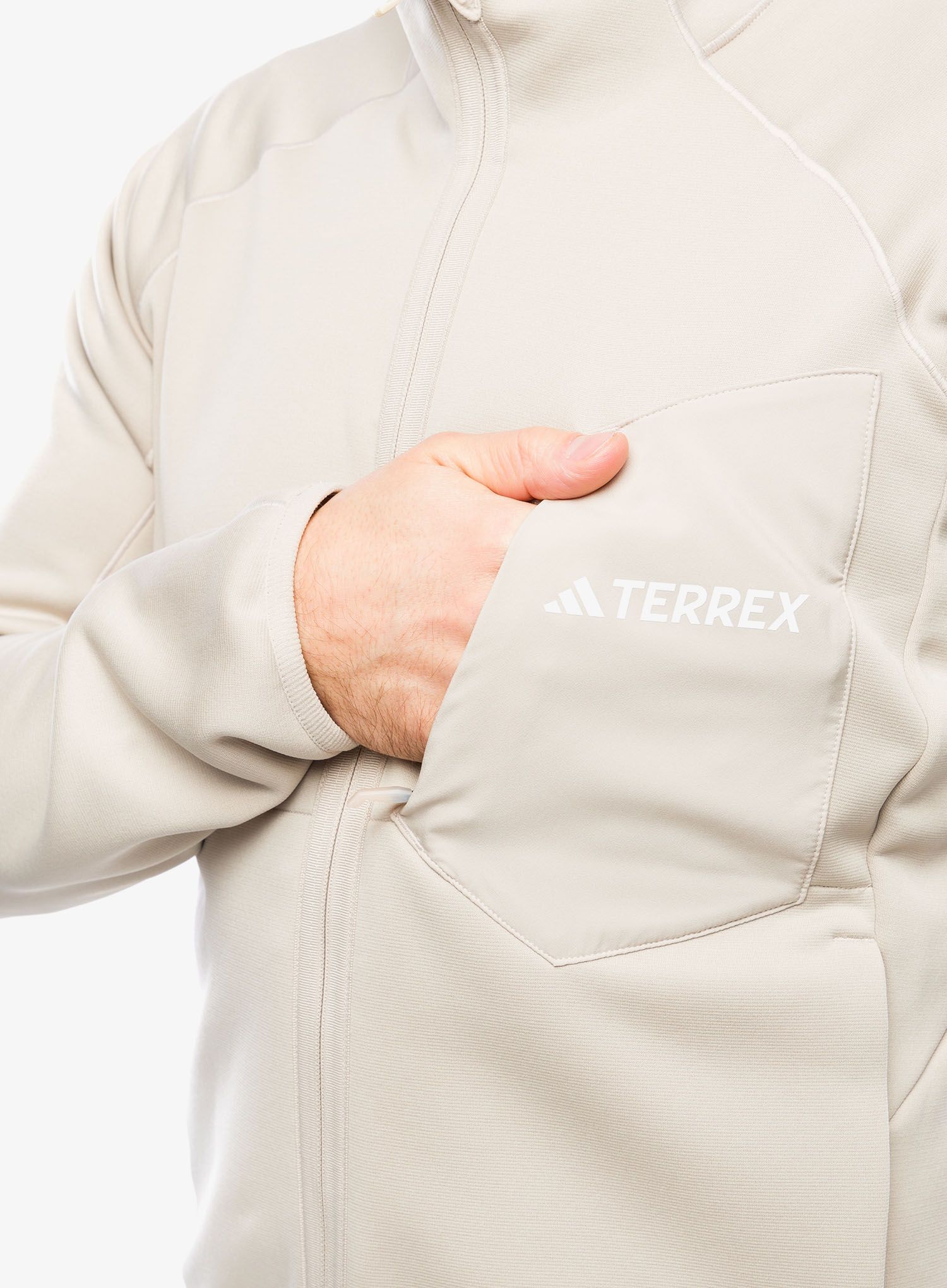 Flis adidas TERREX Xperior Medium Fleece Full Zip - wonder beige