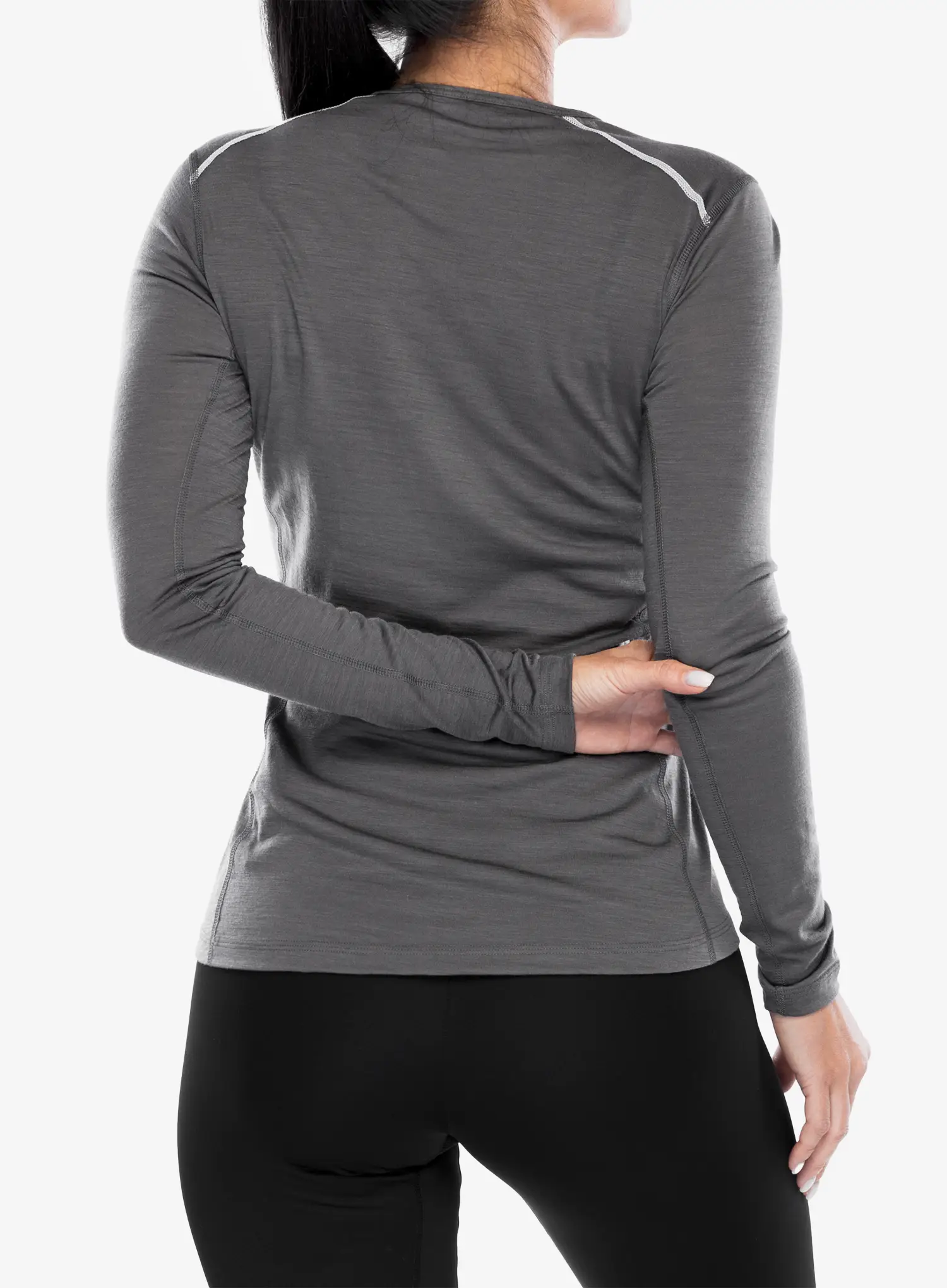 Ženska termo flis jopa adidas TERREX Xperior Merino 150 Long Sleeve - grey five