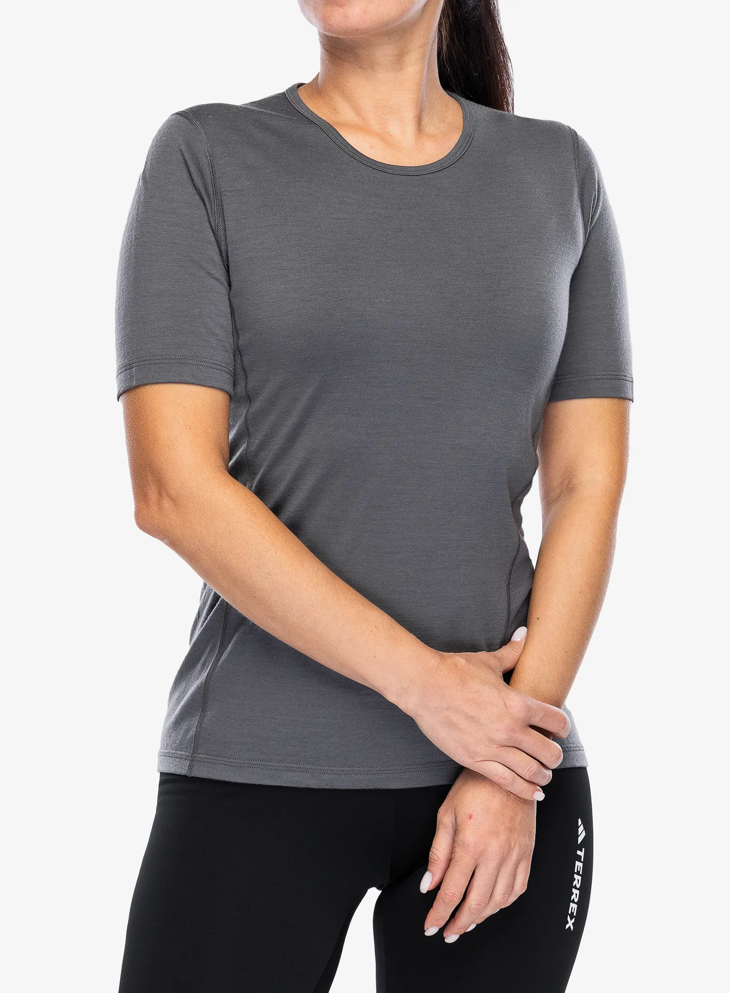 Ženska termo majica adidas TERREX Xperior Merino 200 Base Layer SS - grey five