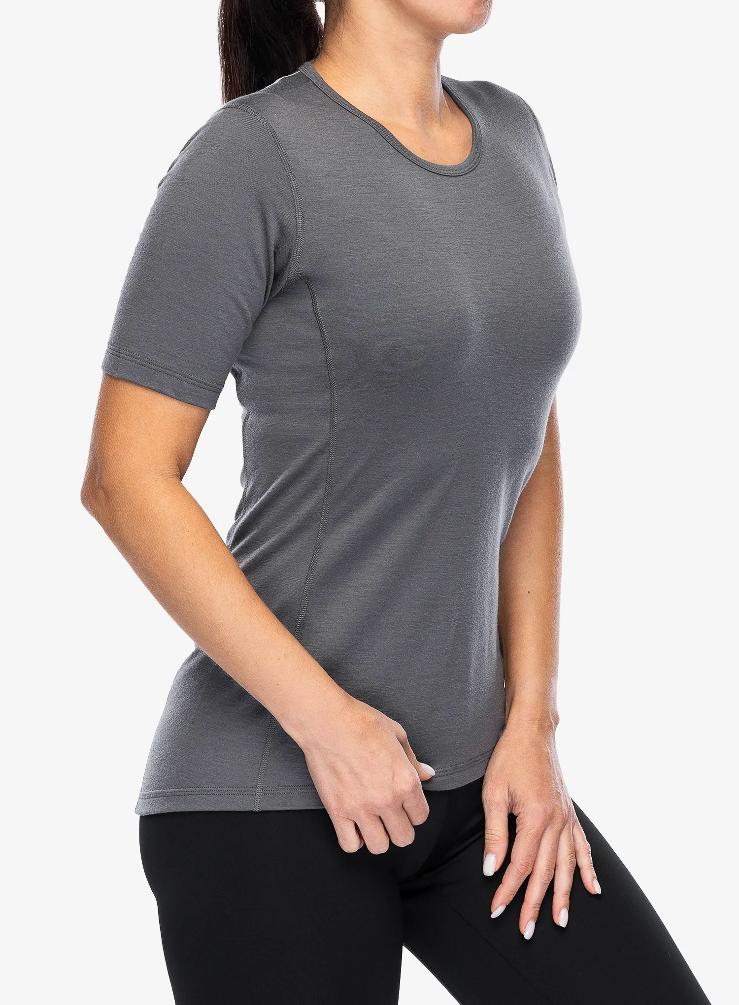 Ženska termo majica adidas TERREX Xperior Merino 200 Base Layer SS - grey five