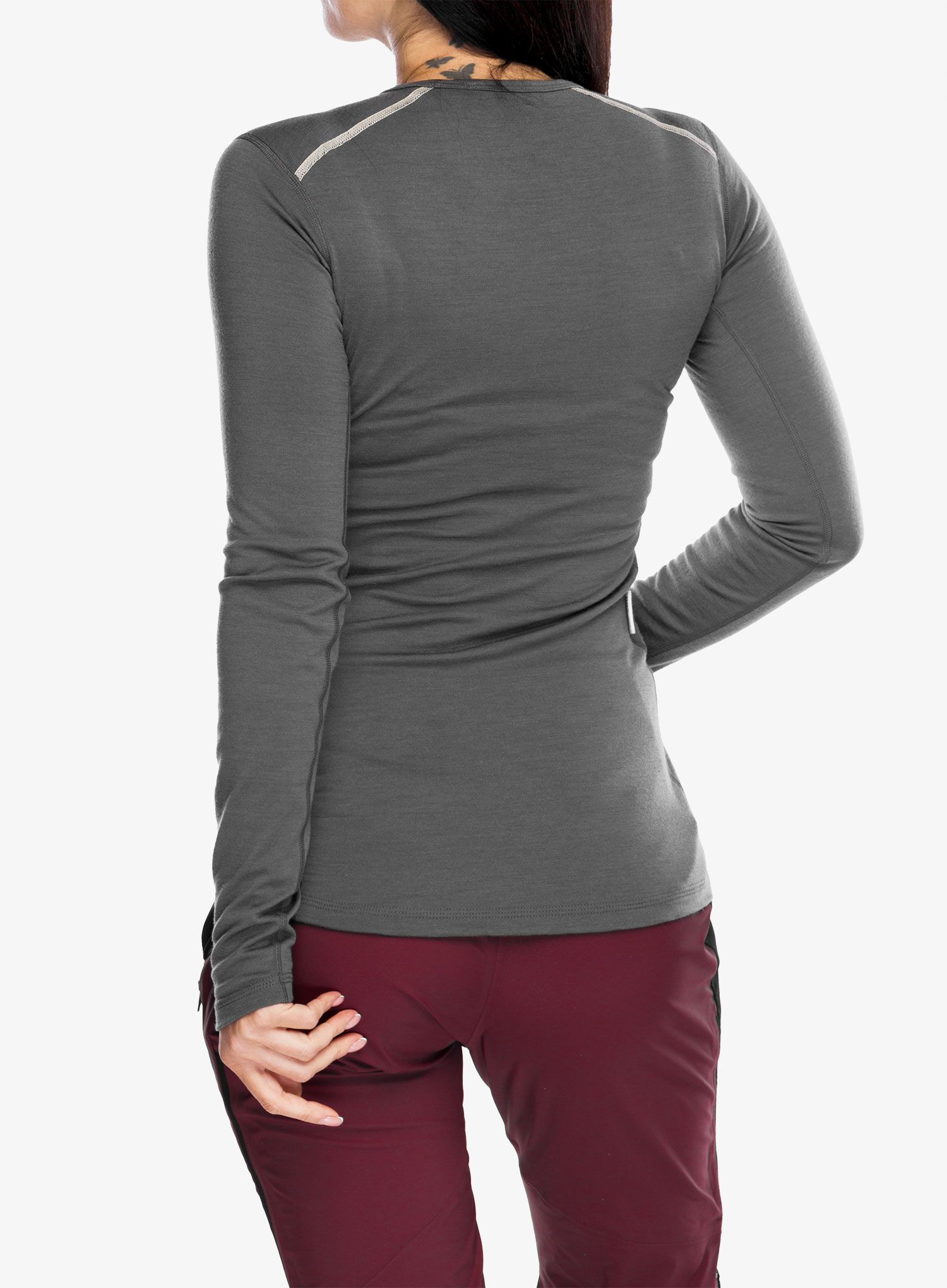 Ženska termo flis jopa adidas TERREX Xperior Merino 200 Baselayer LS - grey five