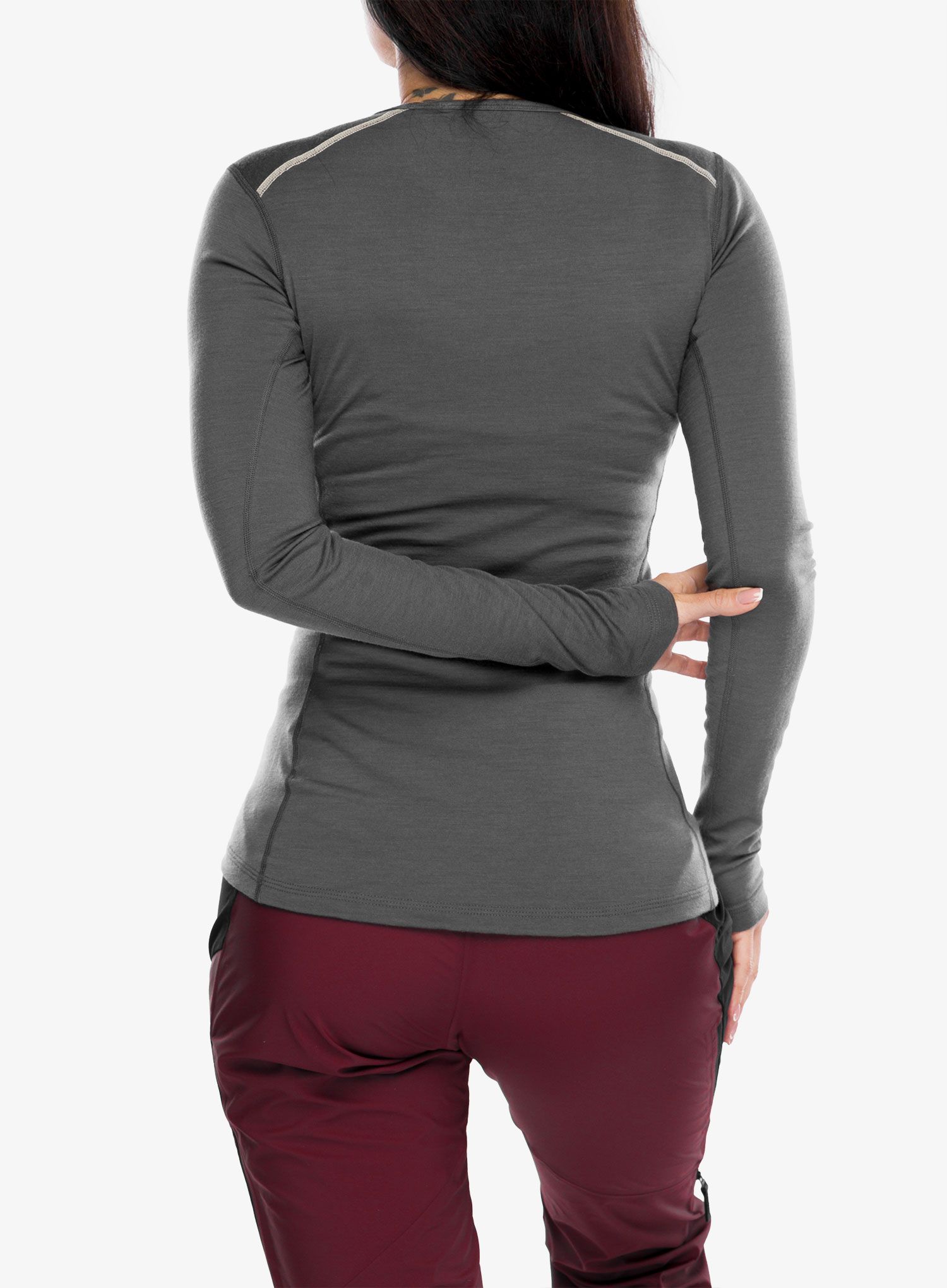 Ženska termo flis jopa adidas TERREX Xperior Merino 200 Baselayer LS - grey five