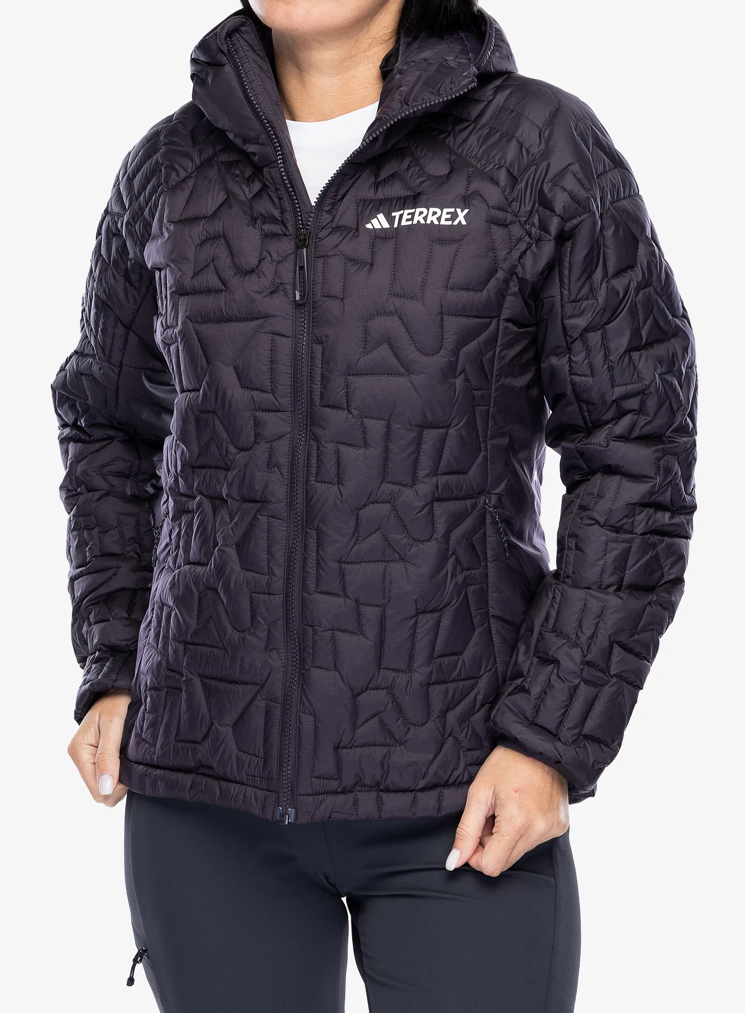 Ženska sintetična jakna adidas TERREX Xperior PrimaLoft Loose Fill Insulated Hooded Jkt - aurora black