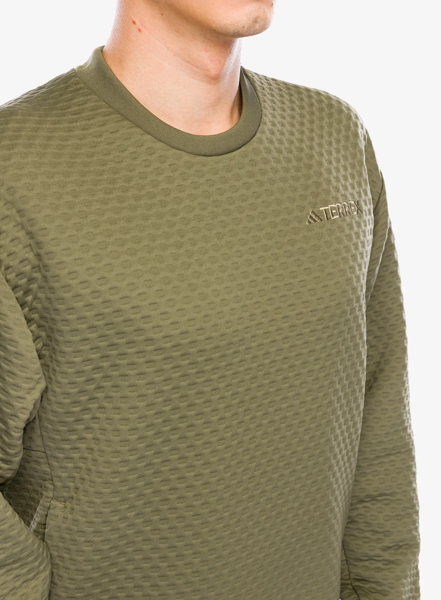 Jopica adidas TERREX Xploric Crew Neck Sweater - olive strata