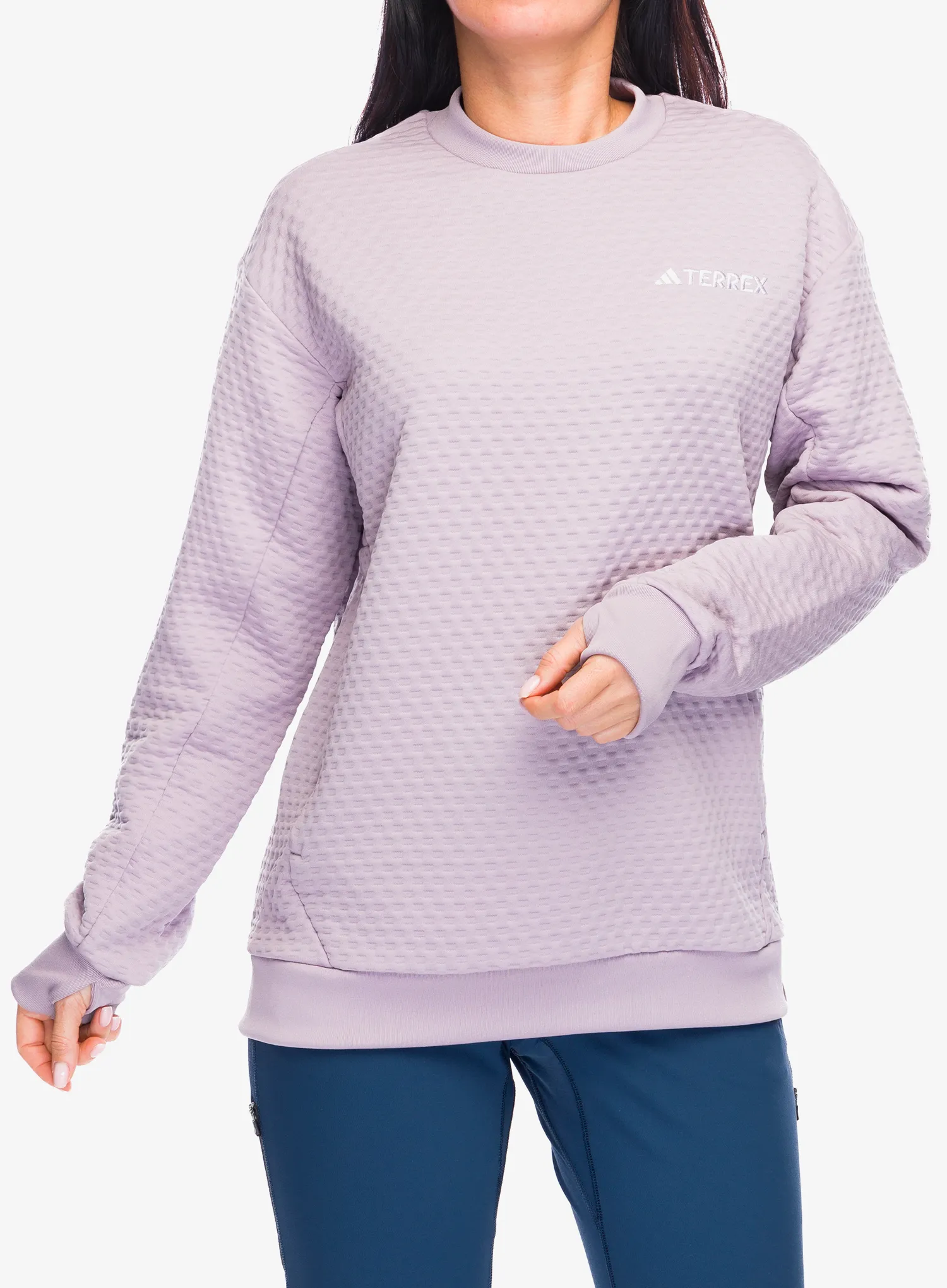 Ženska jopica adidas TERREX Xploric Crew Neck Sweater - preloved fig