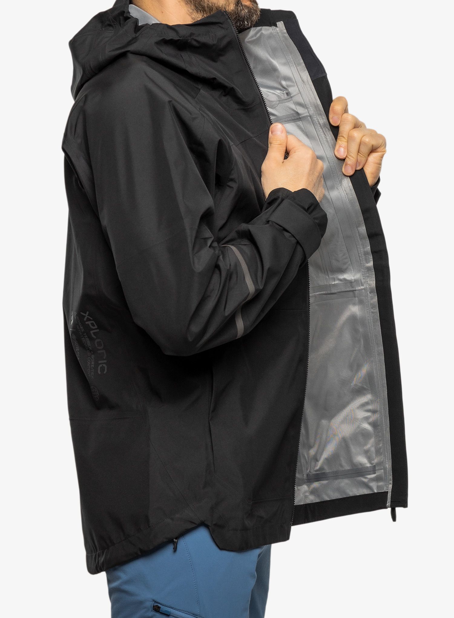 Nepremočljiva jakna adidas TERREX Xploric GORE-TEX Rain Jacket - black/black