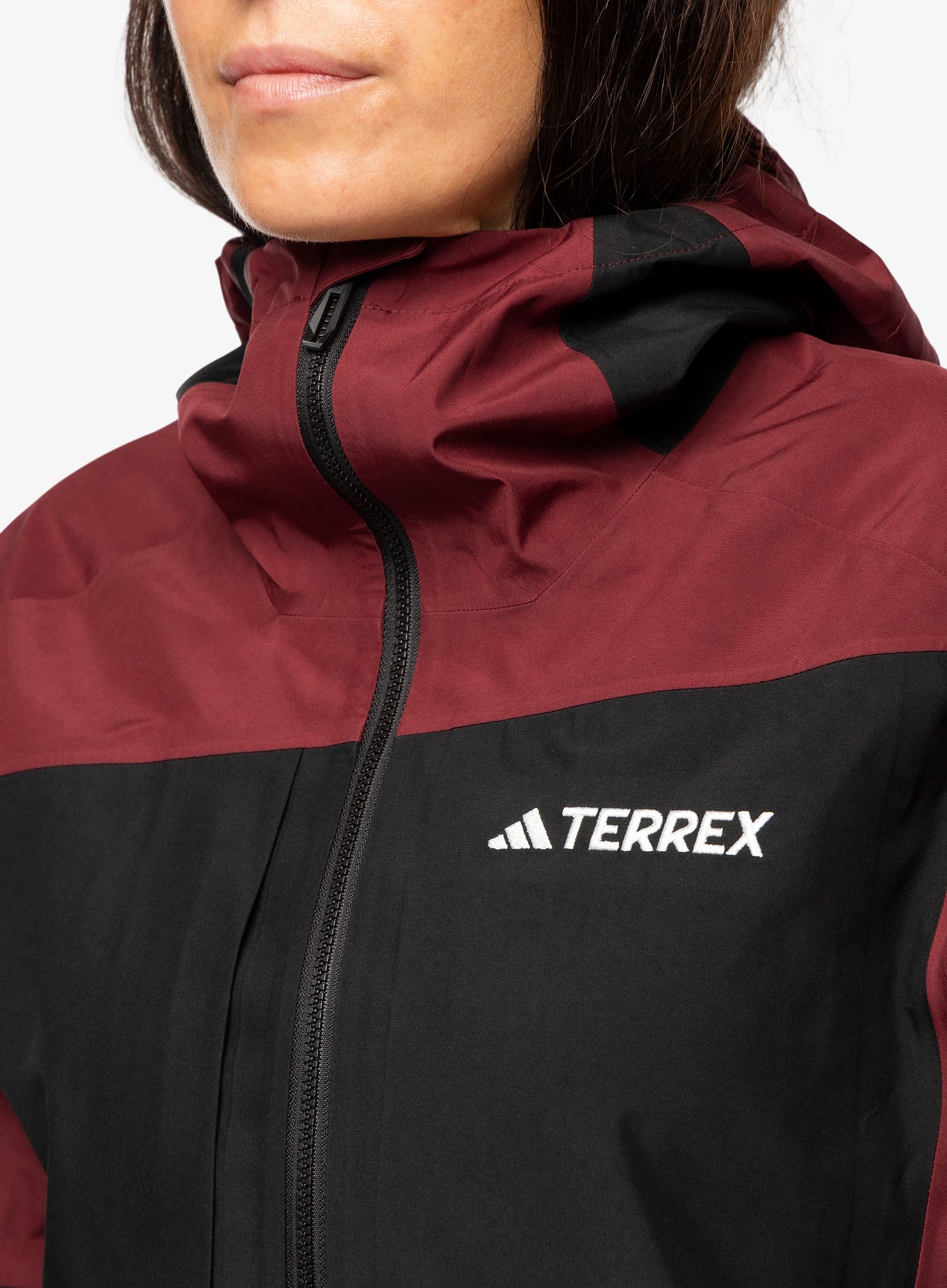 Ženska hardshell jakna adidas TERREX Xploric GORE-TEX Rain Jacket - shadow red/black