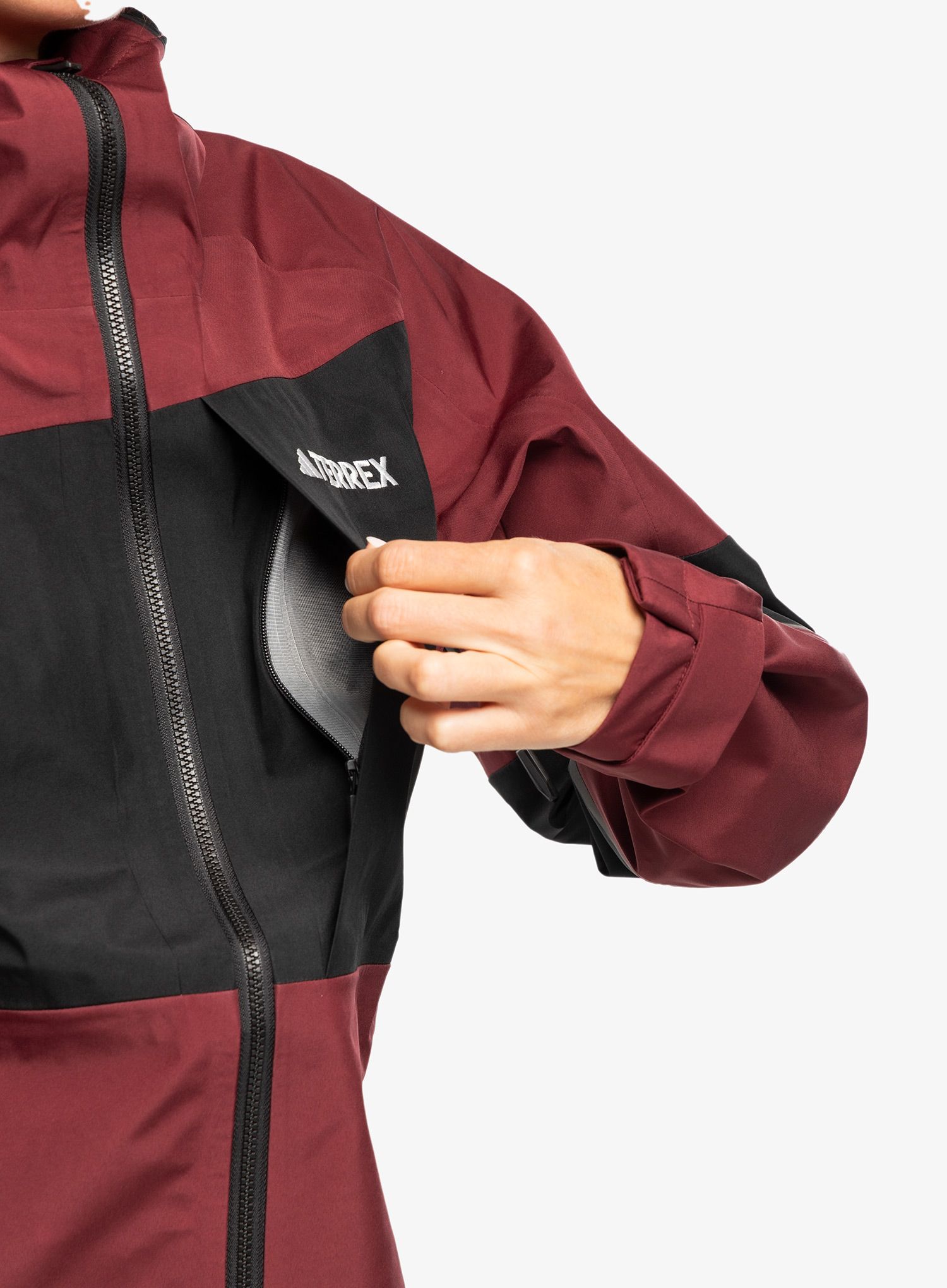 Ženska hardshell jakna adidas TERREX Xploric GORE-TEX Rain Jacket - shadow red/black