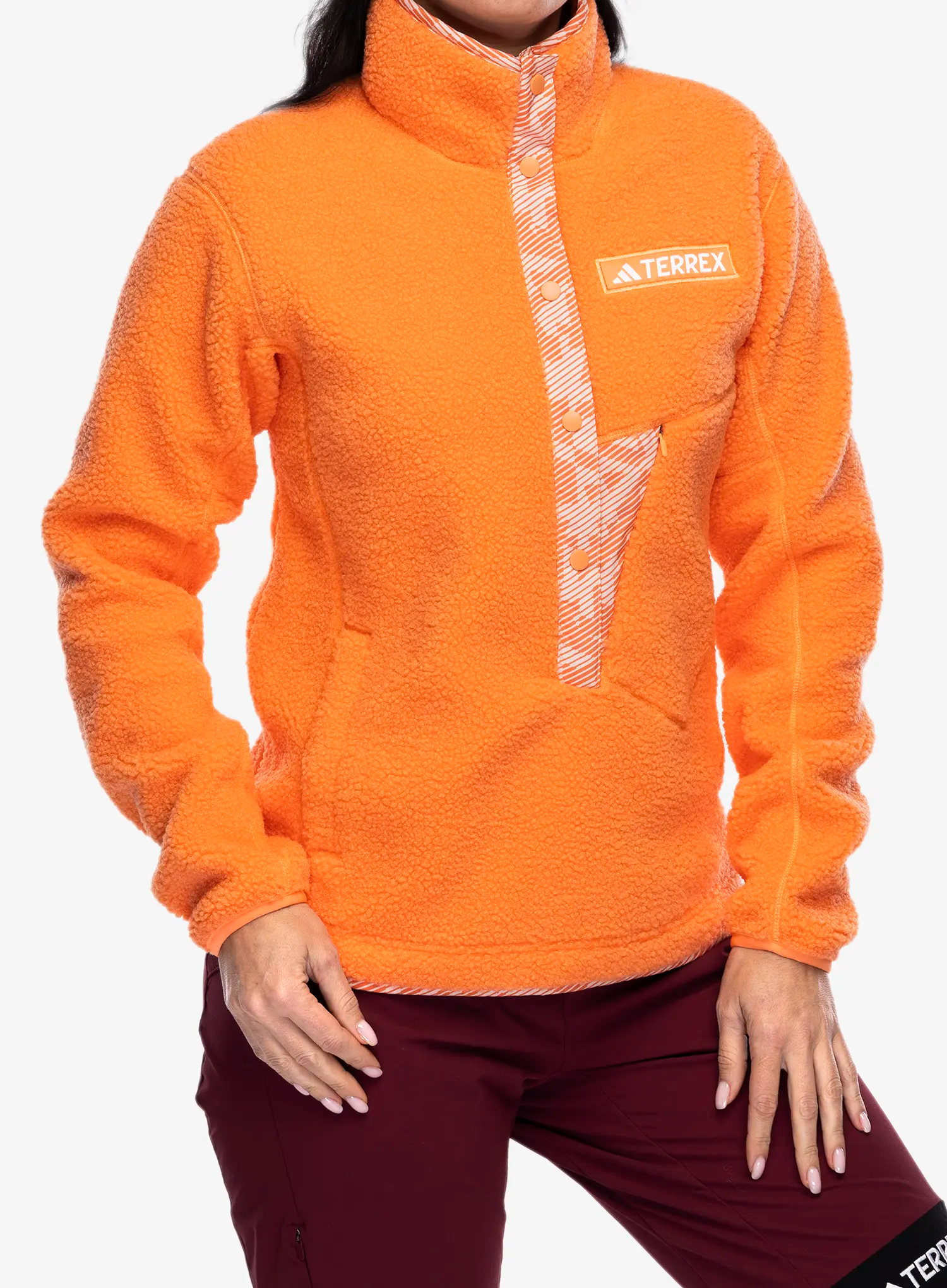 Ženski flis adidas TERREX Xploric High Pile Fleece Pullover - amber tint