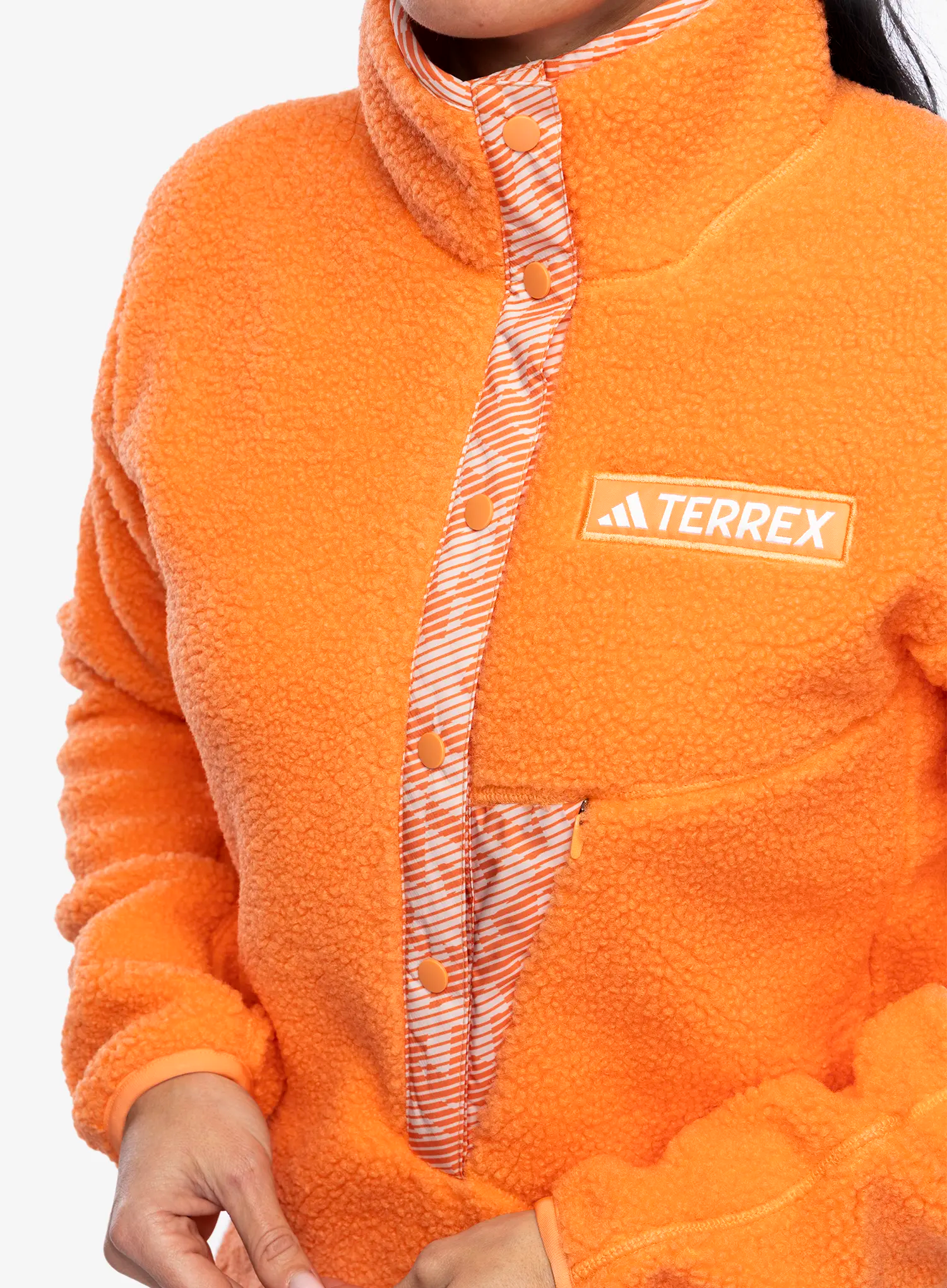 Ženski flis adidas TERREX Xploric High Pile Fleece Pullover - amber tint