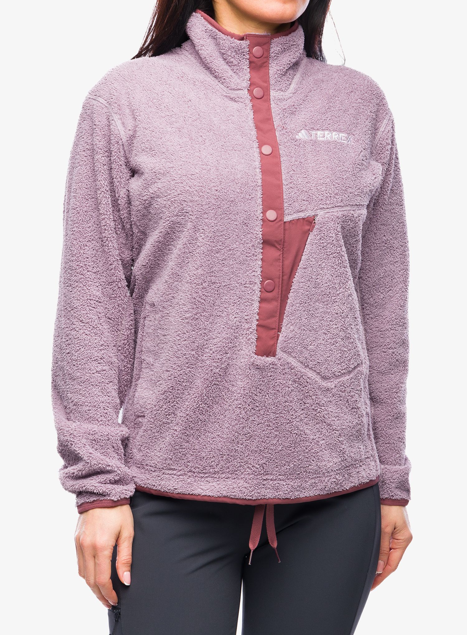 Ženski flis adidas TERREX Xploric High Pile Fleece Pullover - preloved fig