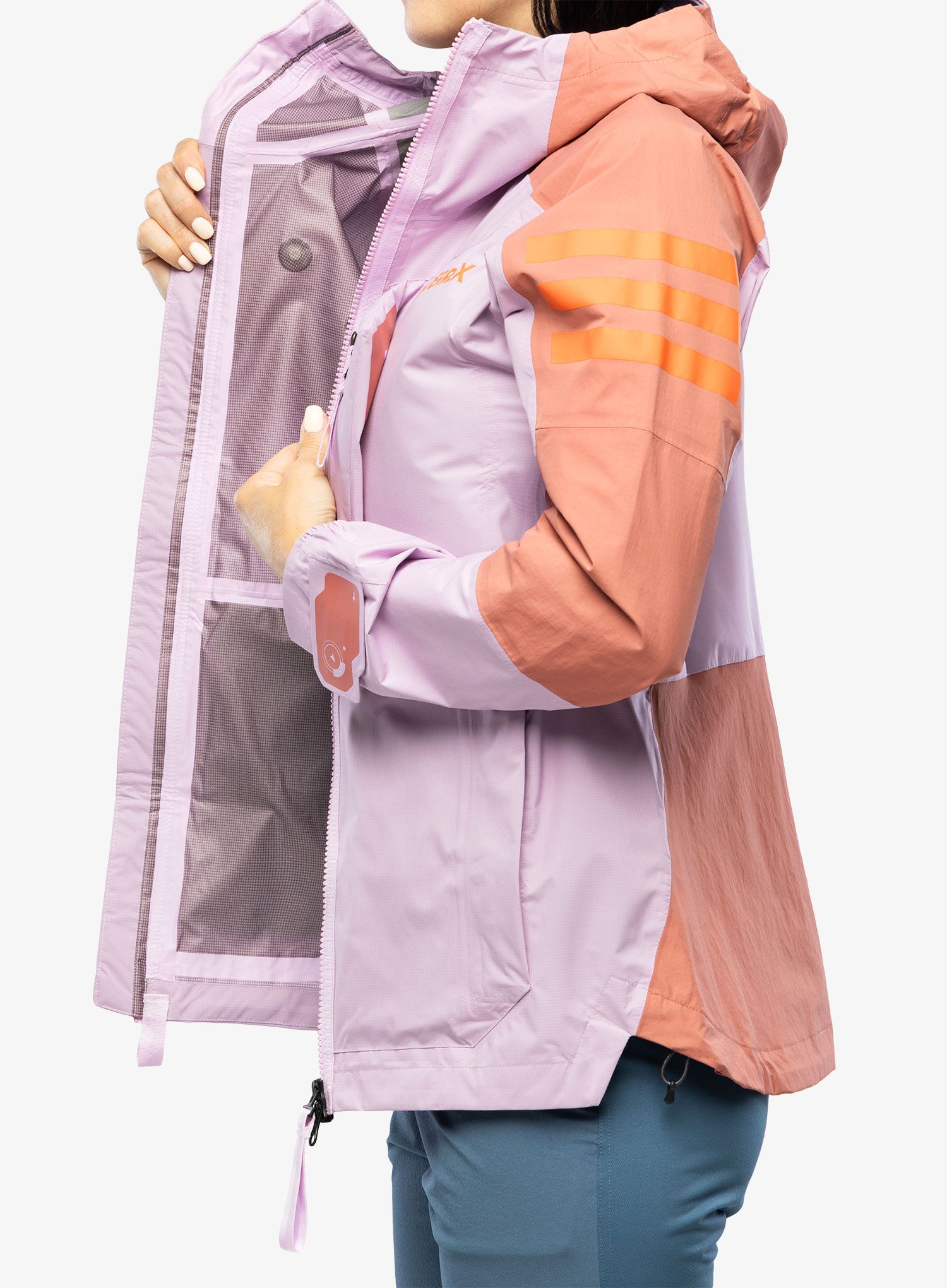 Ženska jakna adidas TERREX Xploric - bliss lilac/wonder red