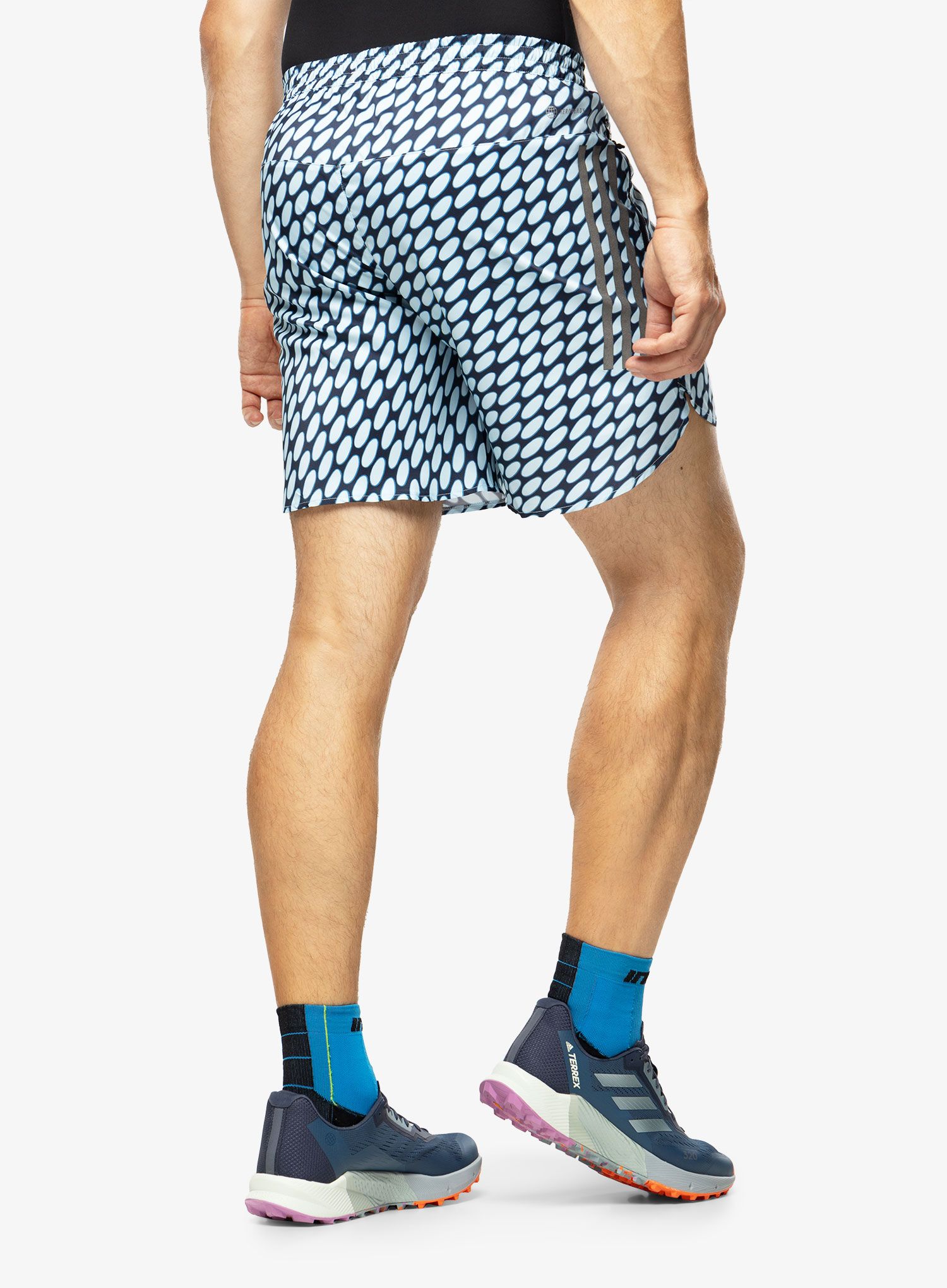 Moške tekaške kratke hlače adidas x Marimekko Run Icons 3-Stripes Shorts - ice blue/legend ink/blue