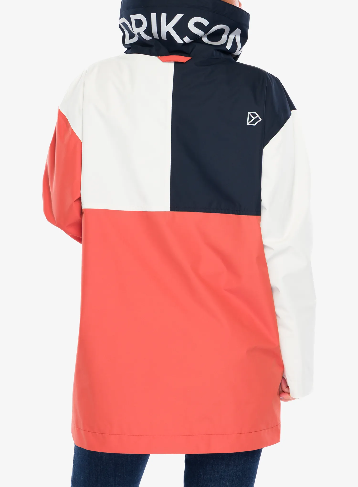 Ženski anorak Didriksons Thyra Jacket 3 - brique red/dark blue/white