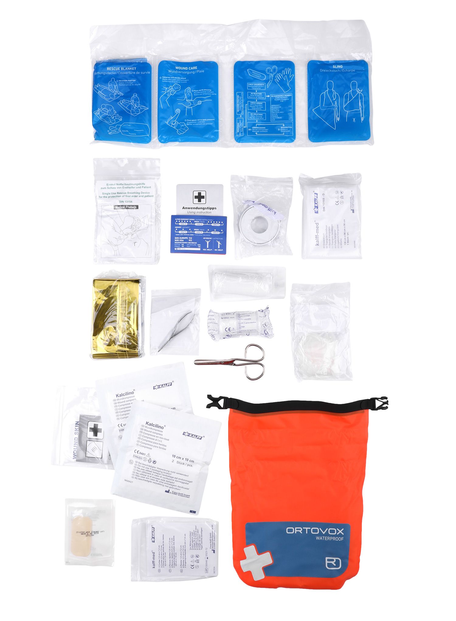 Komplet prve pomoči Ortovox First Aid Waterproof - shocking orange