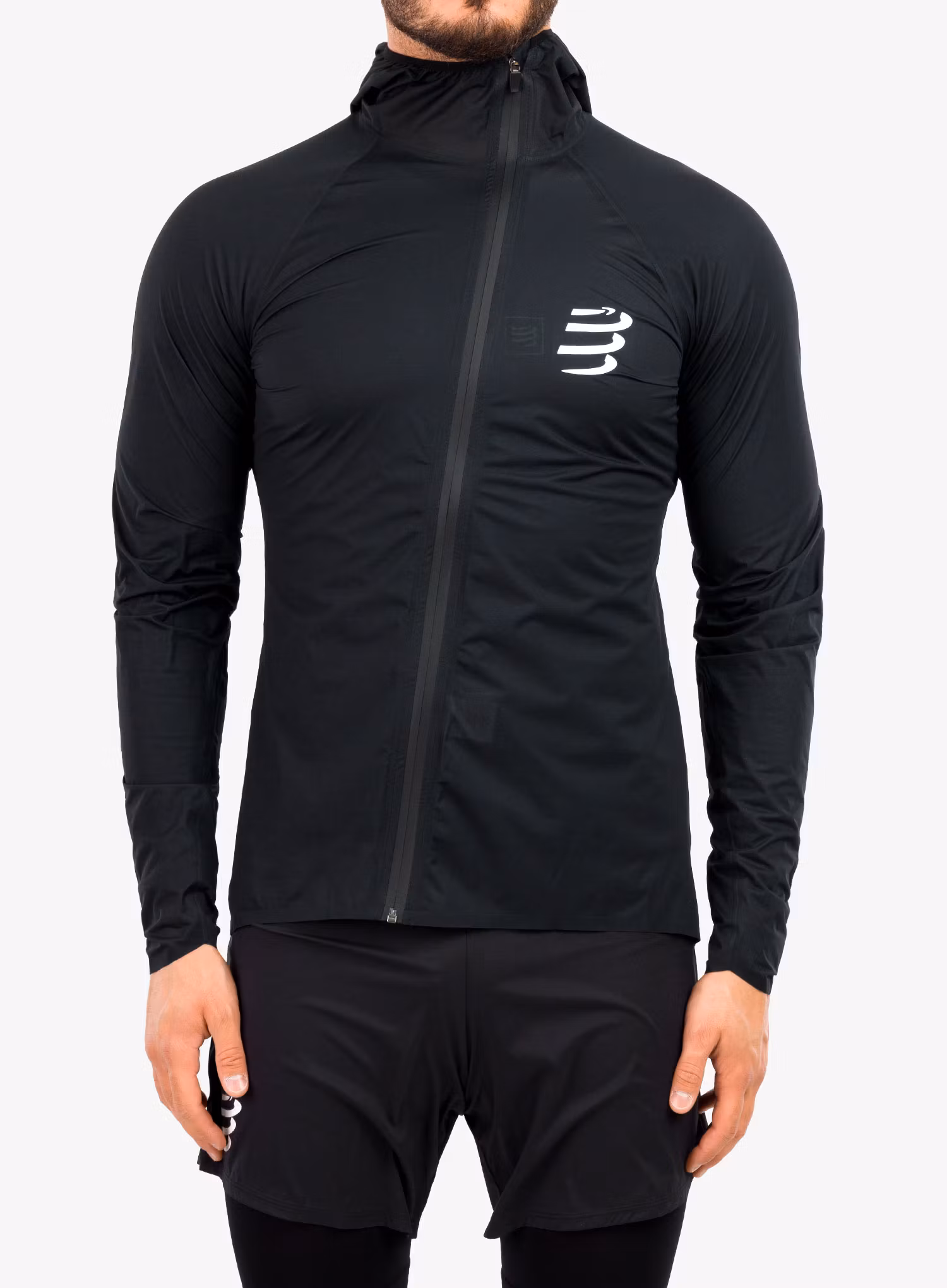 Moška tekaška jakna Compressport Hurricane Waterproof 10/10 Jacket - black