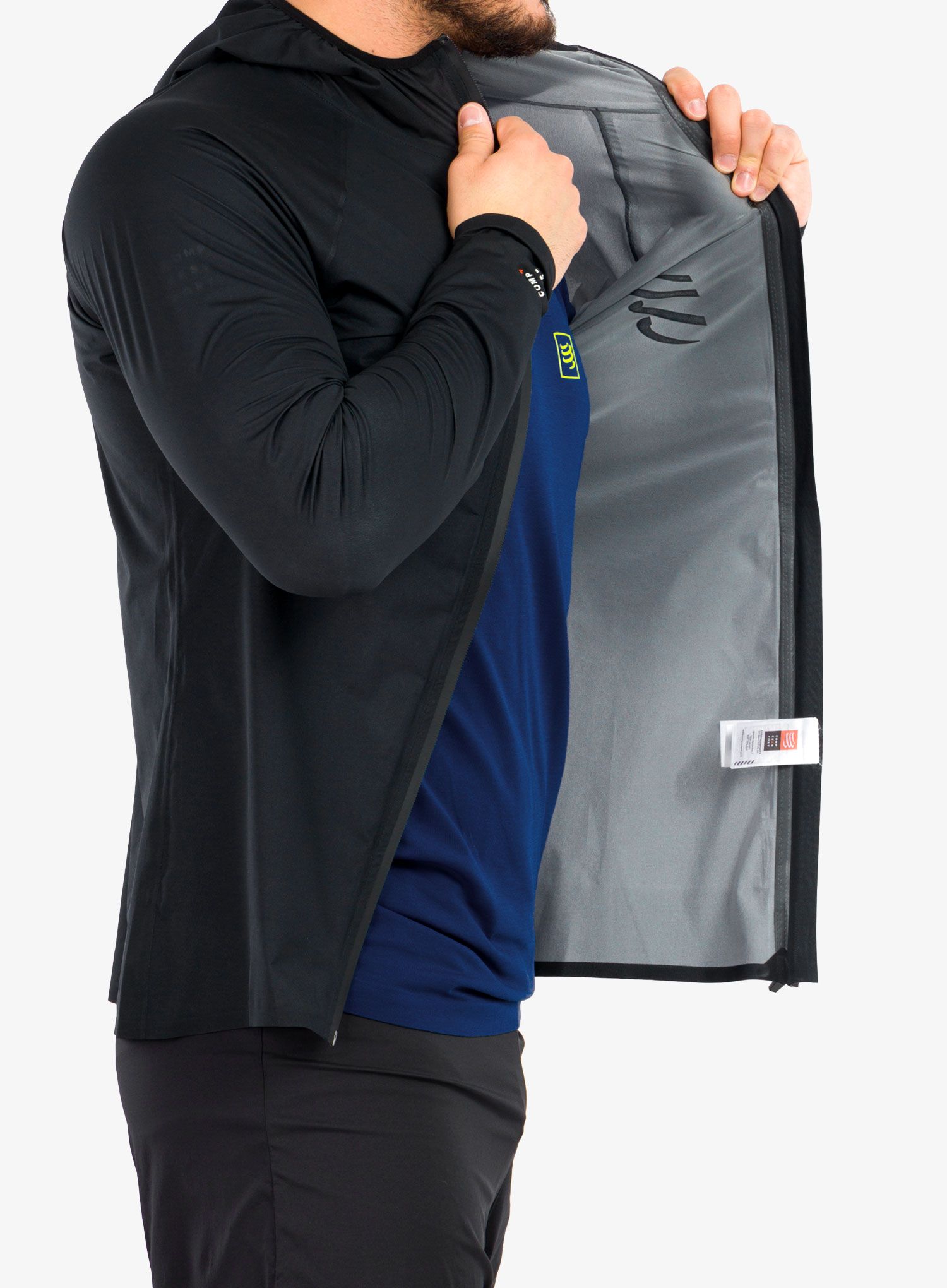Moška tekaška jakna Compressport Hurricane Waterproof 10/10 Jacket - black